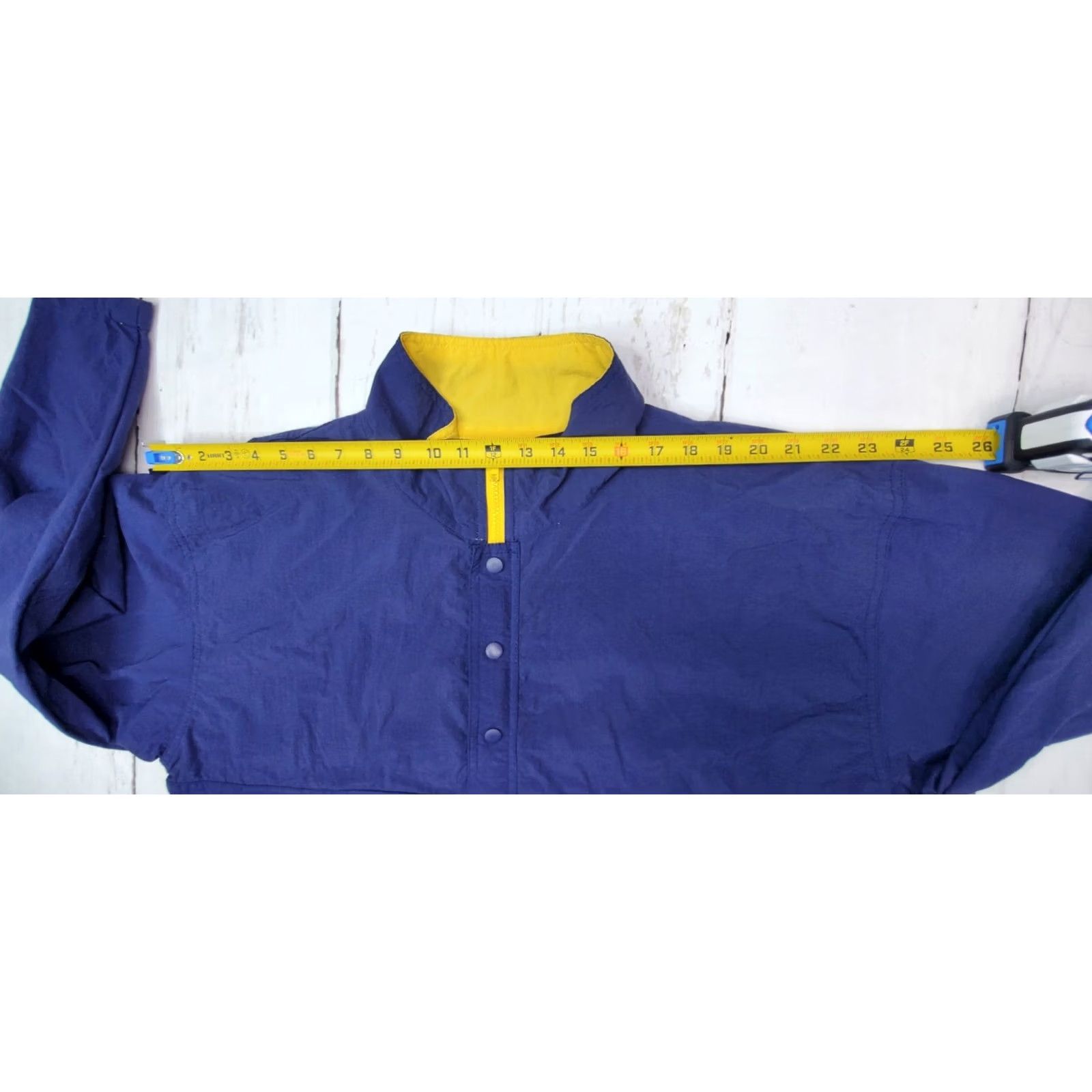 Gap VINTAGE Gap Hooded Windbreaker Anorak Pullover 1/2 Zip Mens M Blue Yellow Jacket Size US M / EU 48-50 / 2 - 7 Thumbnail