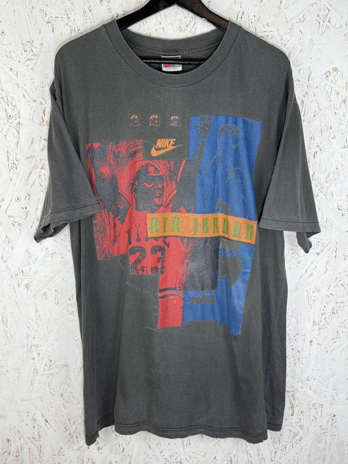 Nike 90s Nike Air Jordan #23 Retro Faded T-Shirt Grey XXL Size US XXL / EU 58 / 5 - 1 Thumbnail