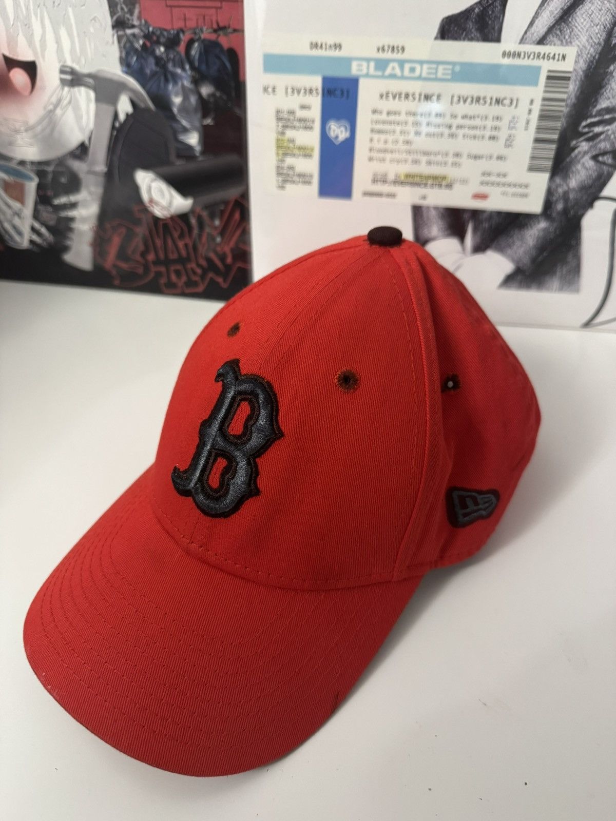 New Era Boston Red Sox New Era Red Black Logo Cap Size ONE SIZE - 2 Thumbnail
