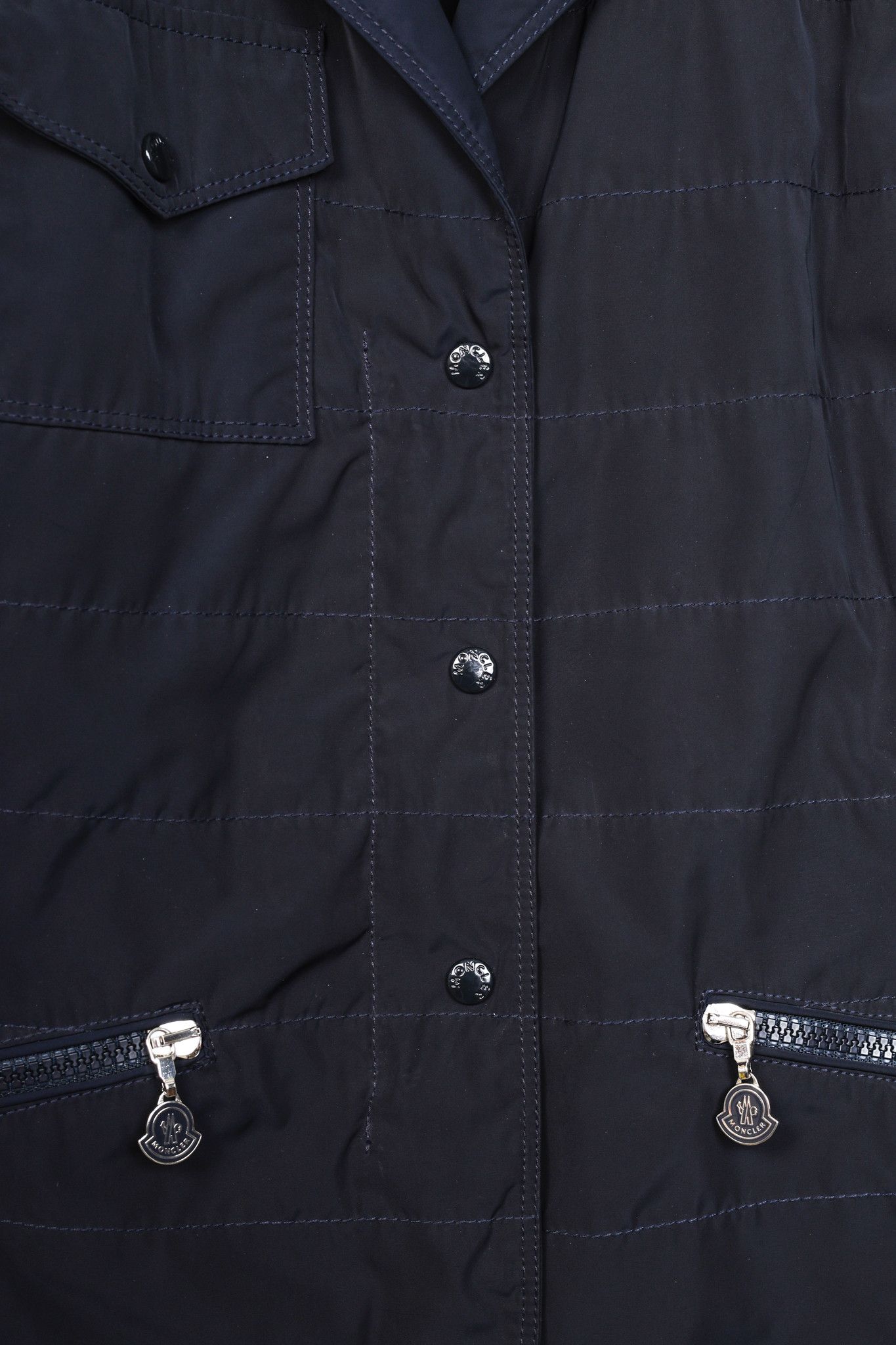 Moncler Moncler Nylon Navy Blue Jacket Blazer Size XS / US 0-2 / IT 36-38 - 9 Thumbnail