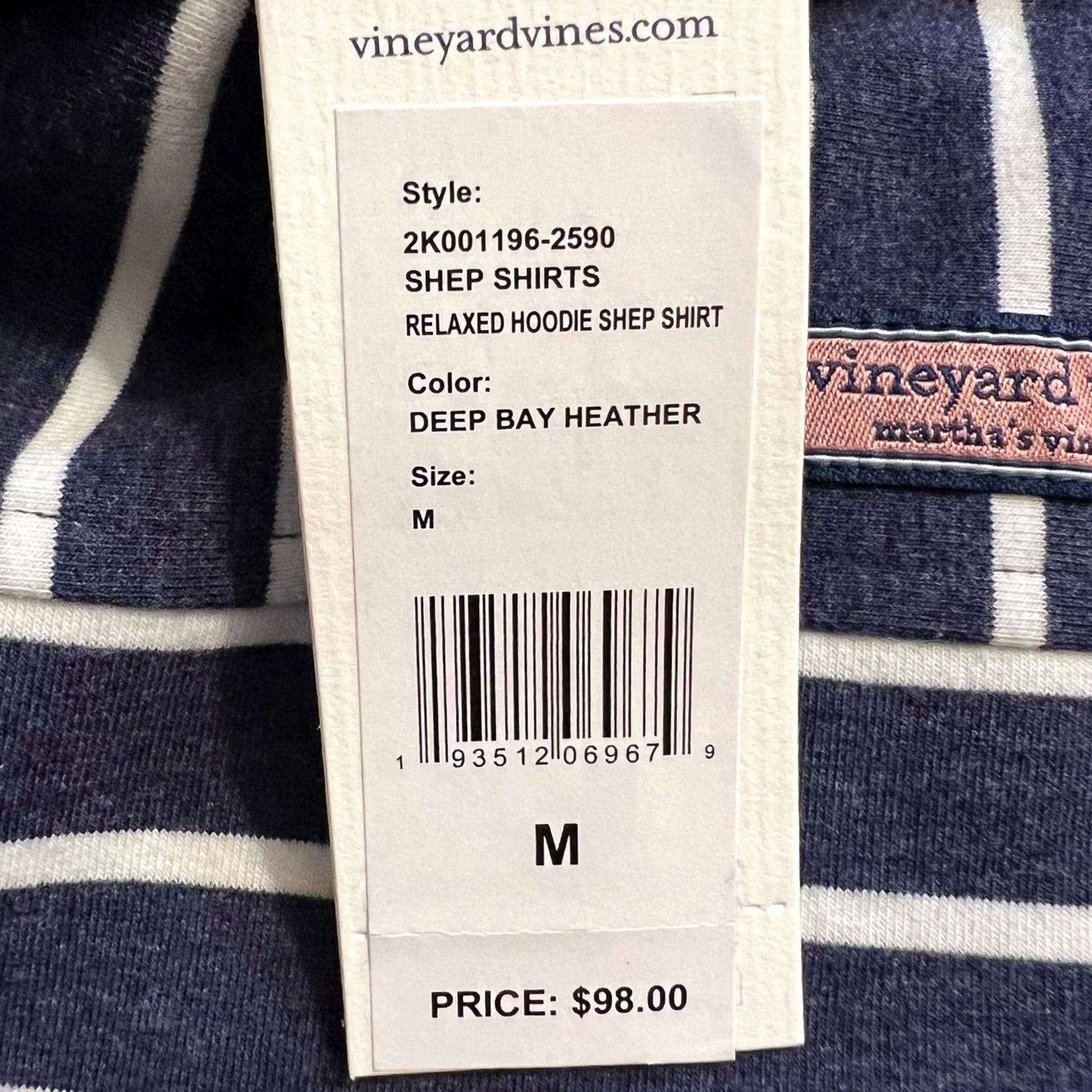 Vineyard Vines Vineyard Vines Shep Shirt Womens Medium Blue Stripe Hooded Shirt Size M / US 6-8 / IT 42-44 - 2 Thumbnail