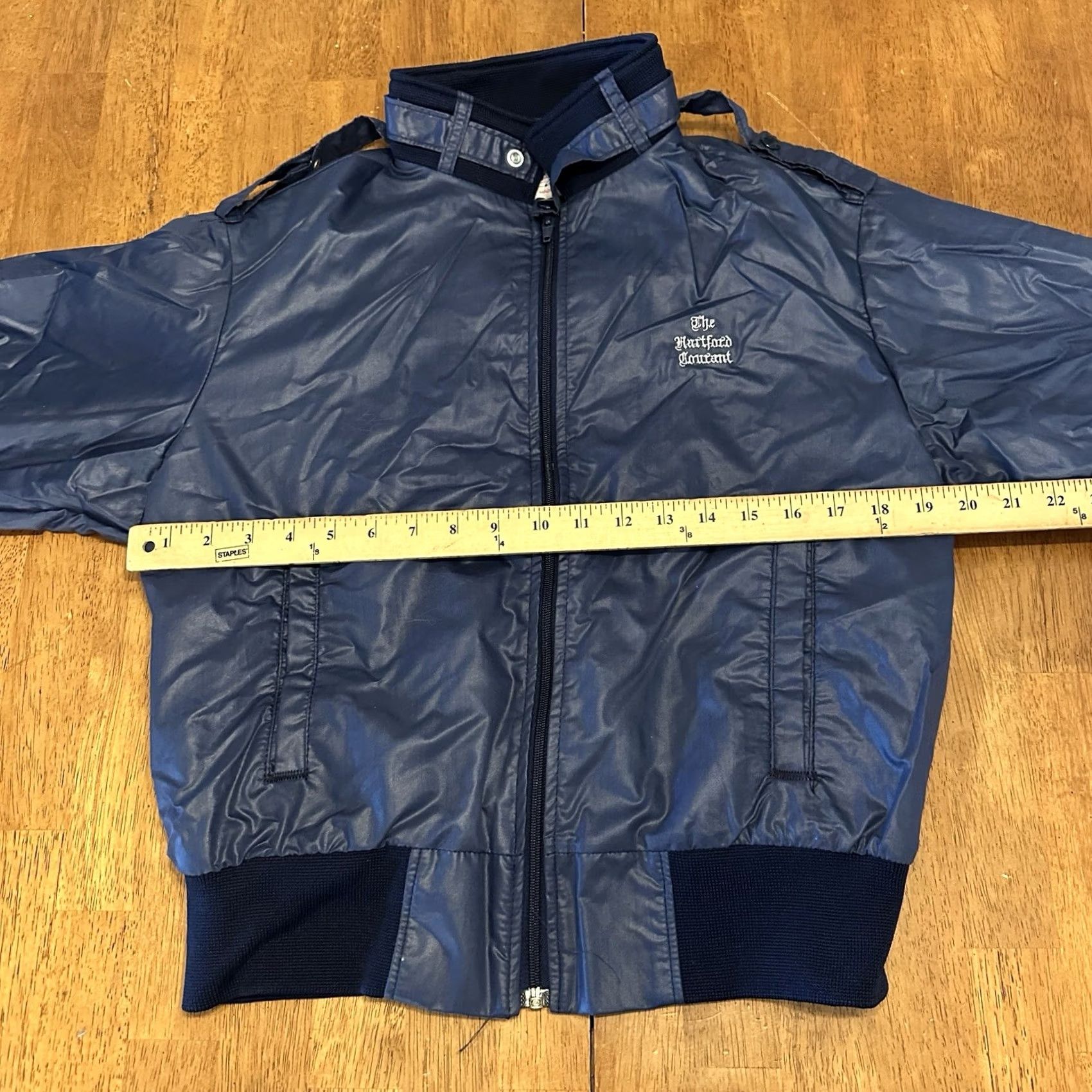 Hartford VINTAGE The Hartford Courant Newspaper Jacket Bomber Windbreaker Small Adult Blue 80s Size US S / EU 44-46 / 1 - 6 Thumbnail