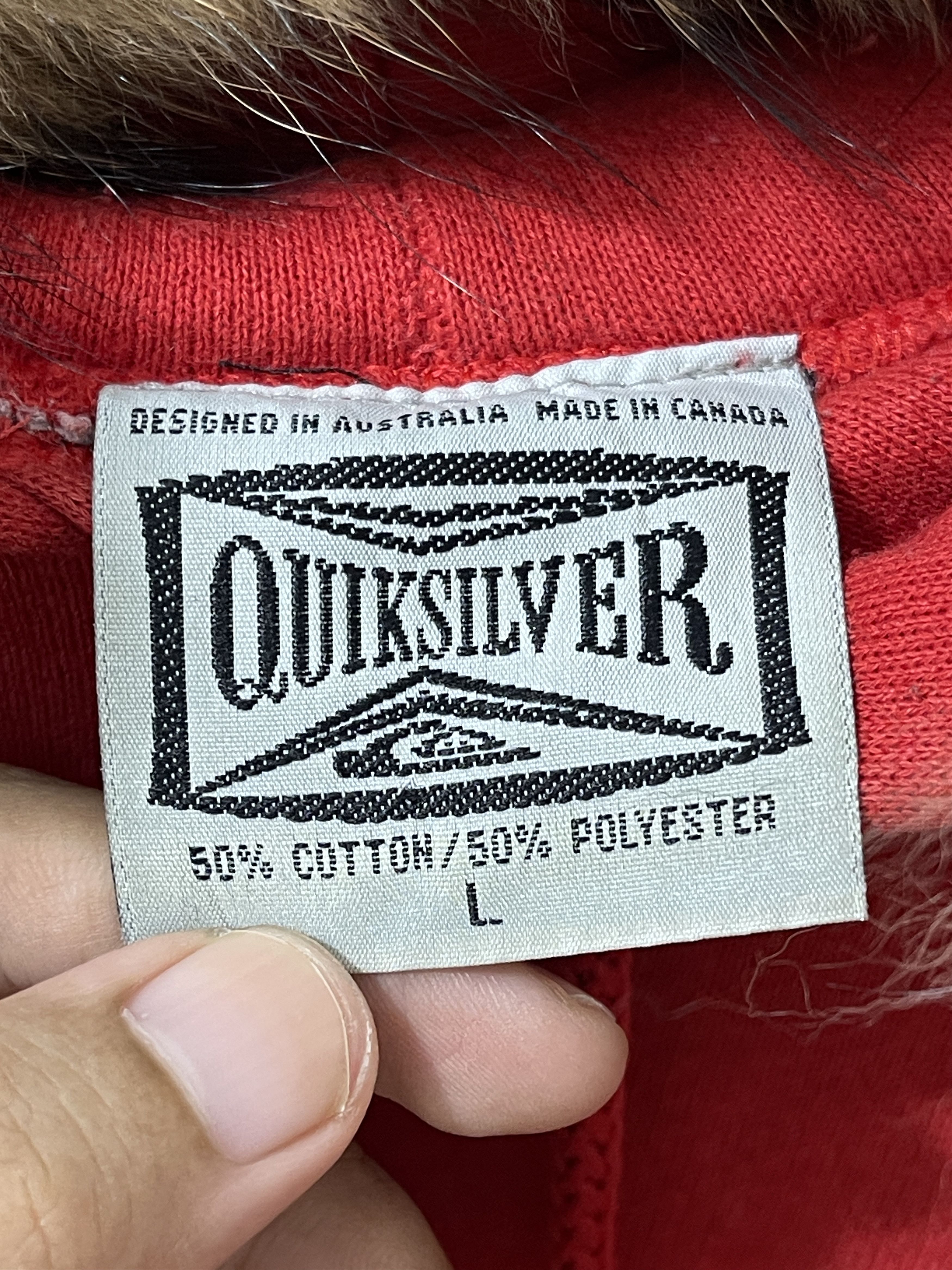 Quiksilver Vintage Quicksilver Art Design Faded Fur Hoodie Size US L / EU 52-54 / 3 - 4 Thumbnail