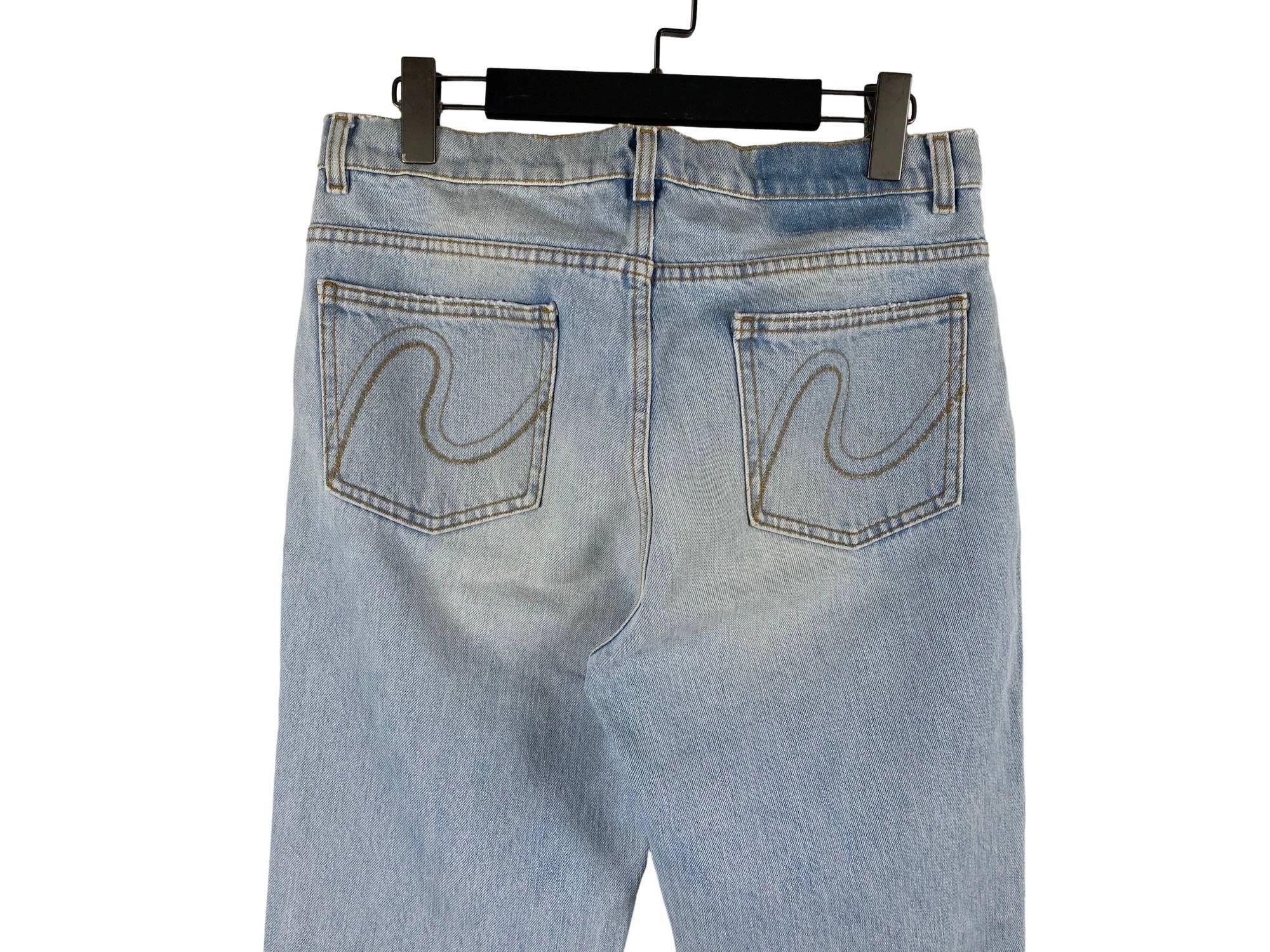 ERL ERL Light Wash Distressed Flared Jeans Size US 32 / EU 48 - 5 Thumbnail