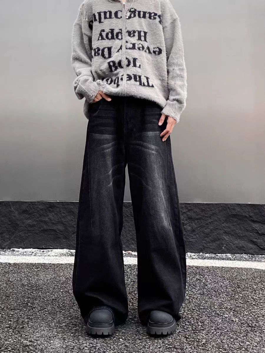 Designer × Jean × Vintage Vintage silhouette baggy wide leg jeans Size US 34 / EU 50 - 1 Thumbnail