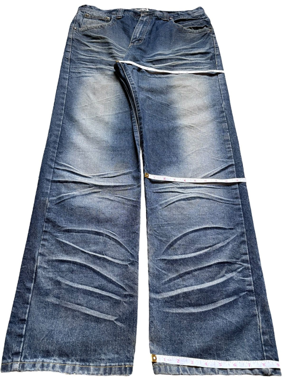 Japanese Brand Vintage Japanese Brand Mud Wash Distress Loose Baggy Jeans Size US 36 / EU 52 - 14 Thumbnail