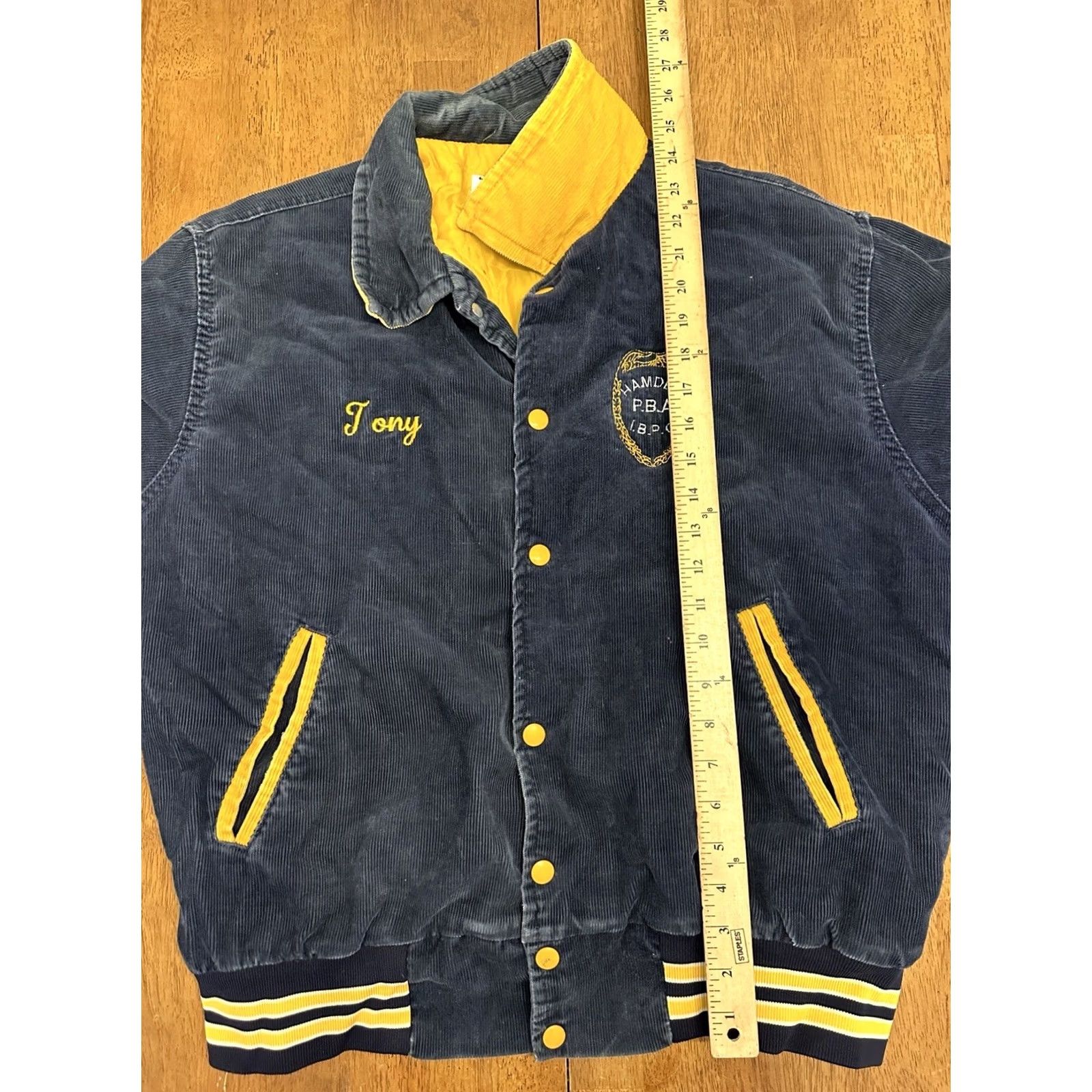 Vintage VINTAGE PBA Corduroy Jacket Large Hamden Police 80s Blue Mens Size US L / EU 52-54 / 3 - 7 Thumbnail