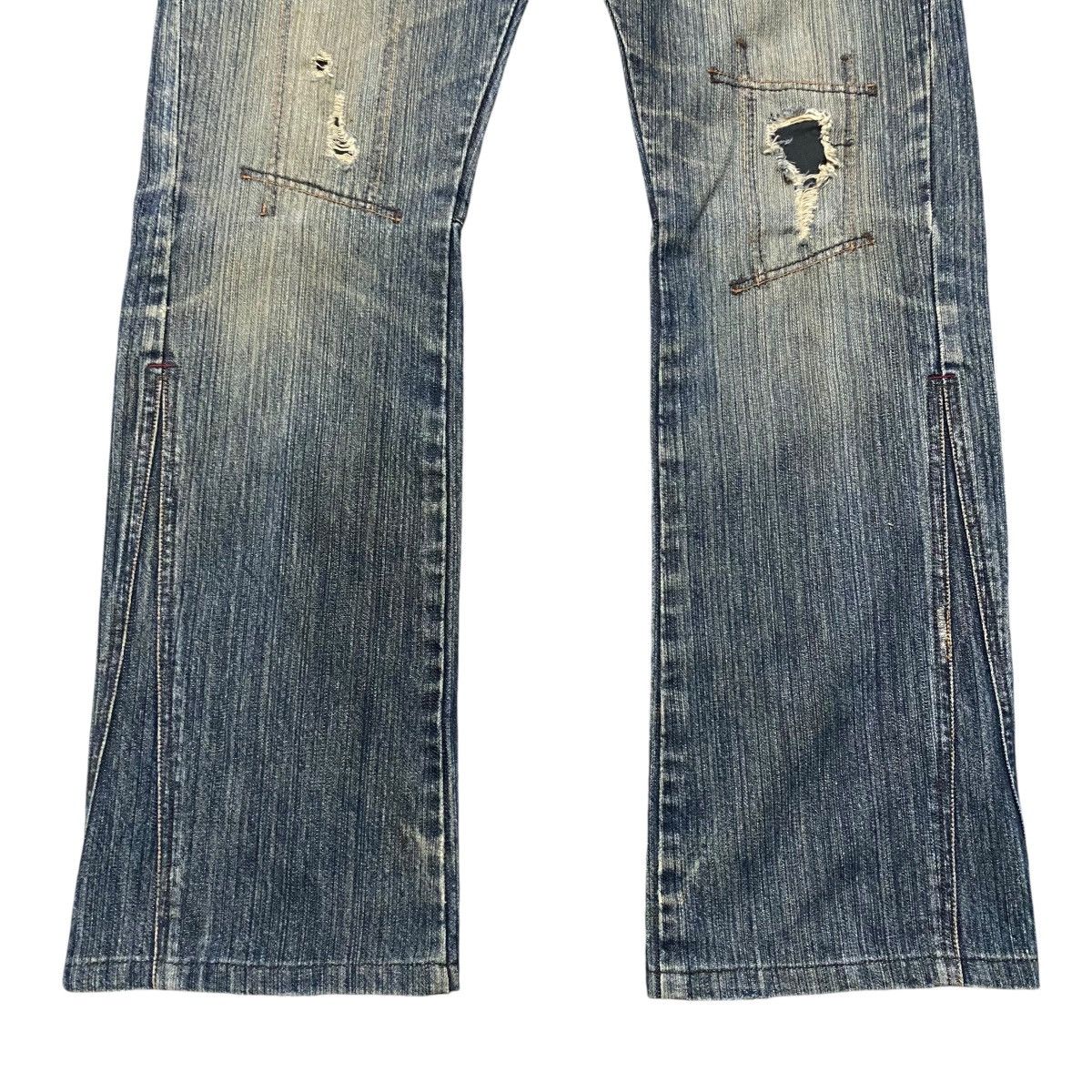 Japanese Brand Difference Rupert Denim Flare Jeans Multi Pocket Studded Size US 33 - 7 Thumbnail