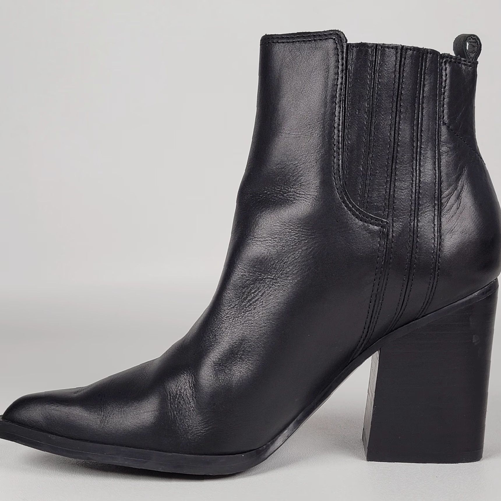 Marc Fisher Marc Fisher LTD OSHAY Black Leather Pointed Toe Bootie Women's Size 8M Size US 8 / IT 38 - 4 Thumbnail