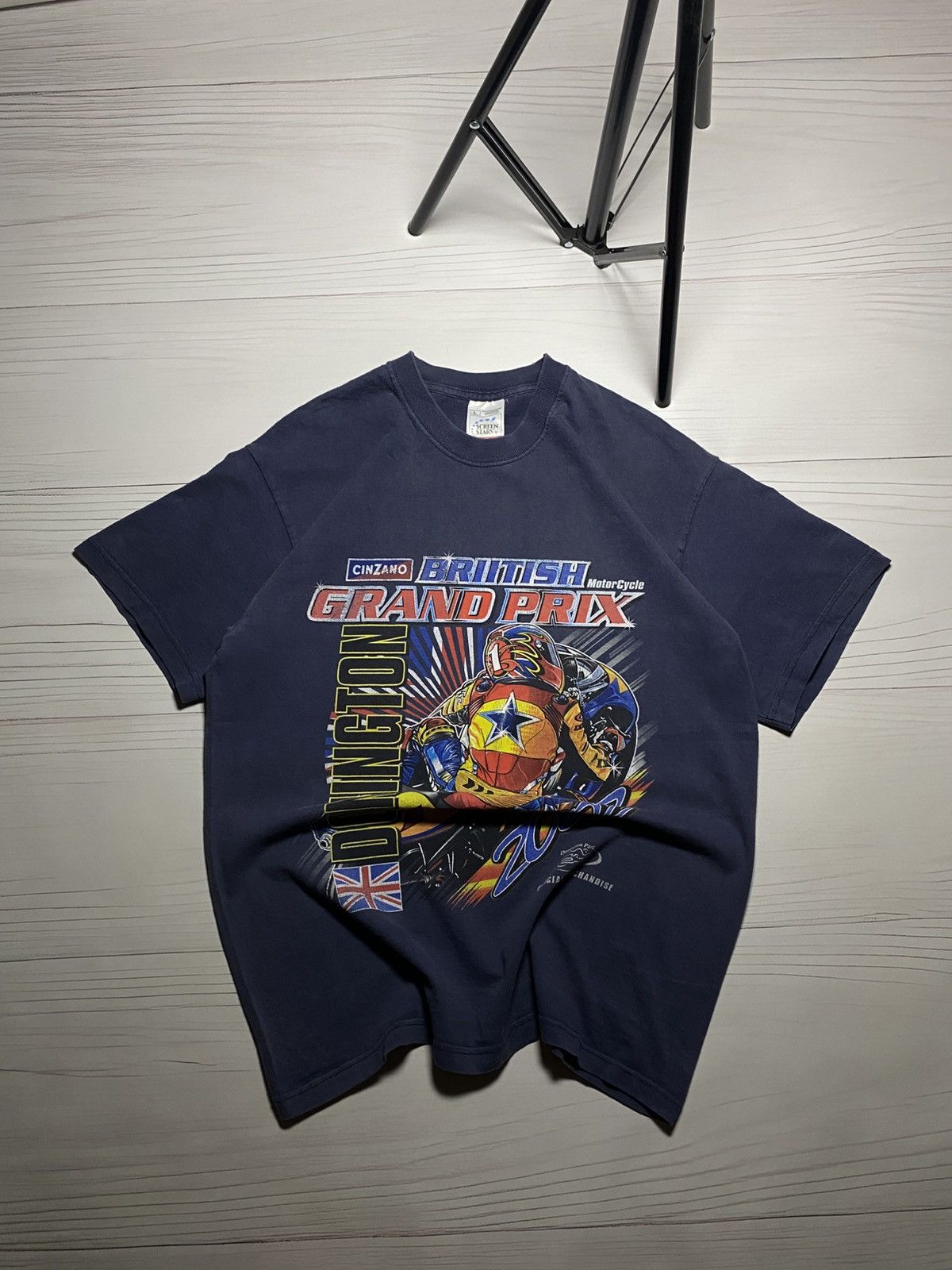 Vintage Vintage British Grand Prix 2002 motorcycle faded t shirt Size US L / EU 52-54 / 3 - 1 Thumbnail