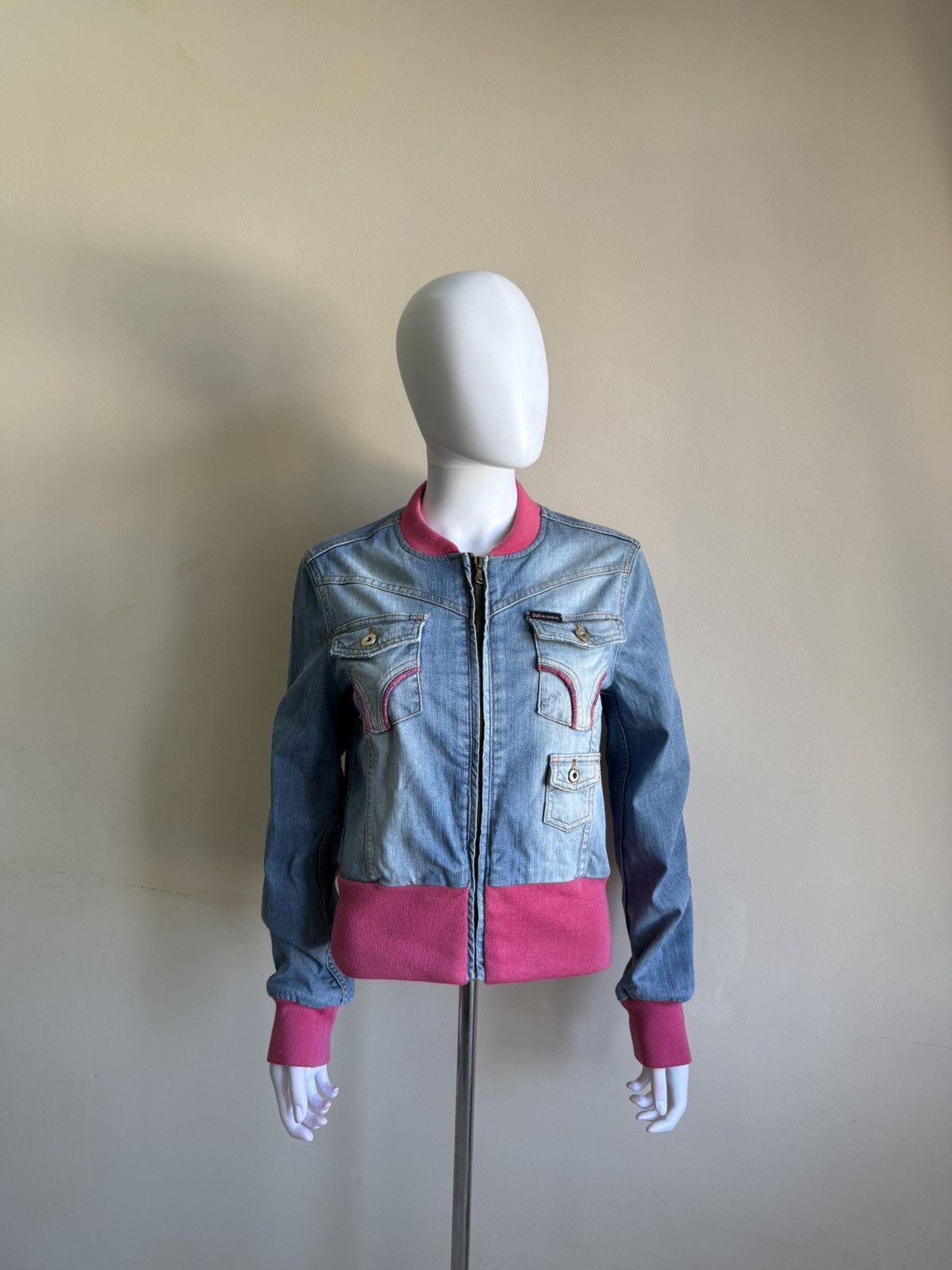 Dolce & Gabbana Vintage Dolce Gabbana Blue/Pink Denim Jacket Size 28/42 Size M / US 6-8 / IT 42-44 - 2 Thumbnail