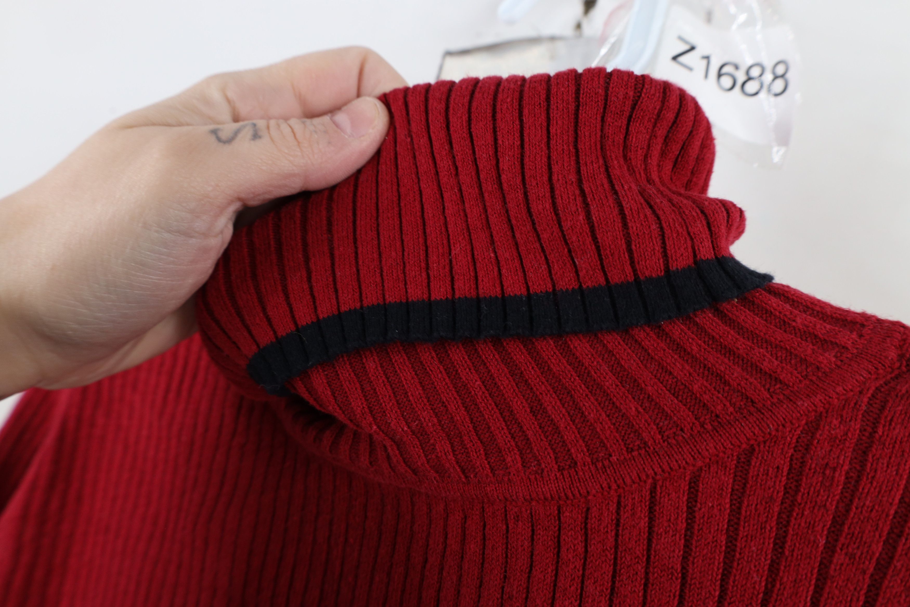 Ralph Lauren × Vintage Vintage 90s Ralph Lauren Ribbed Knit Turtleneck Sweater Red Size S / US 4 / IT 40 - 7 Thumbnail