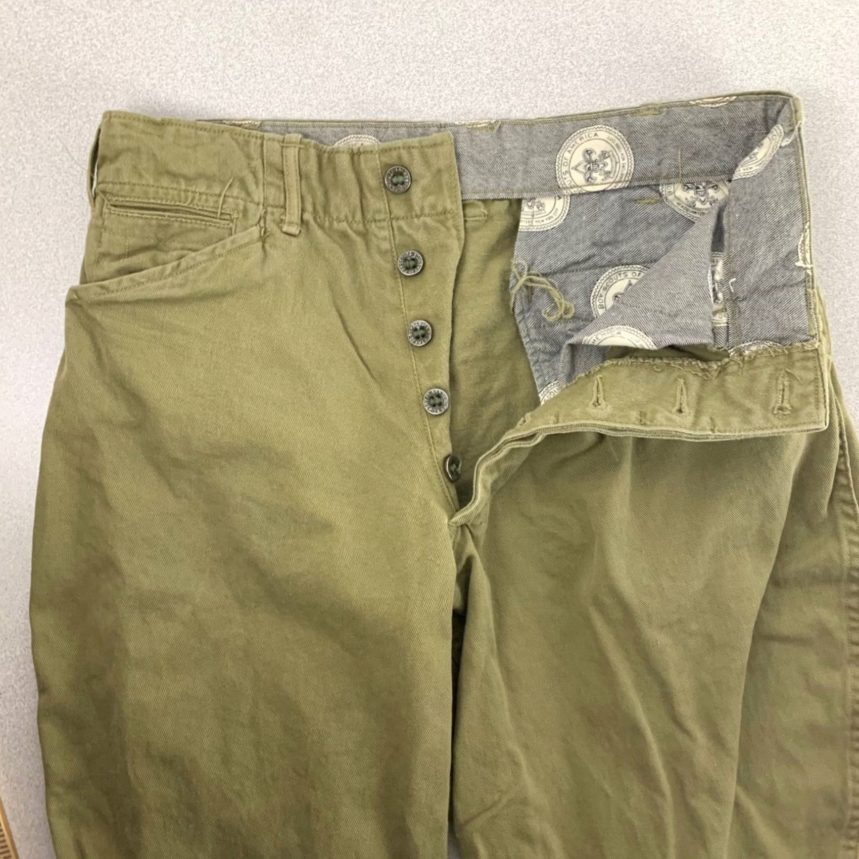 Vintage VTG Boy Scouts of America Breeches Mens 27x22 Olive Green Lace Up Jodhpur Pants Size US 27 - 2 Thumbnail