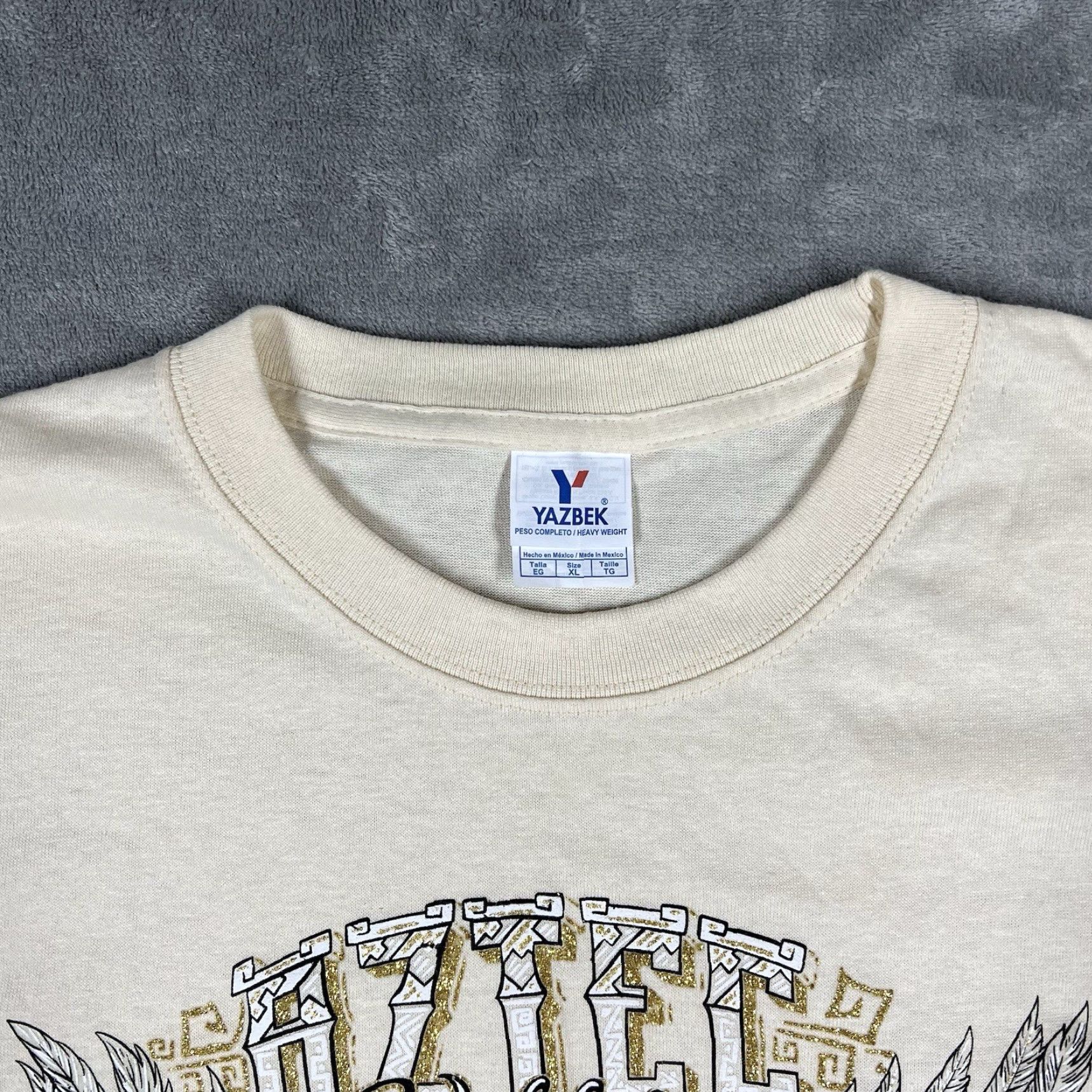 Vintage VTG Yazbek T-Shirt Men XL Aztec Warrior Graphic Puff Print Cancun Mexico Size US XL / EU 56 / 4 - 4 Thumbnail