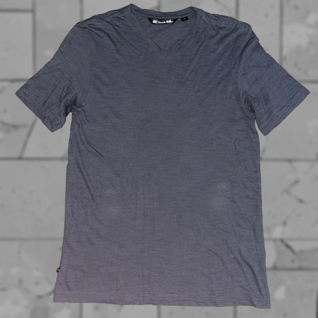 TravisMathew Travis Mathew Striped V-Neck Polo Mens S Gray V-Neck Polo Shirt Size US S / EU 44-46 / 1 - 1 Thumbnail