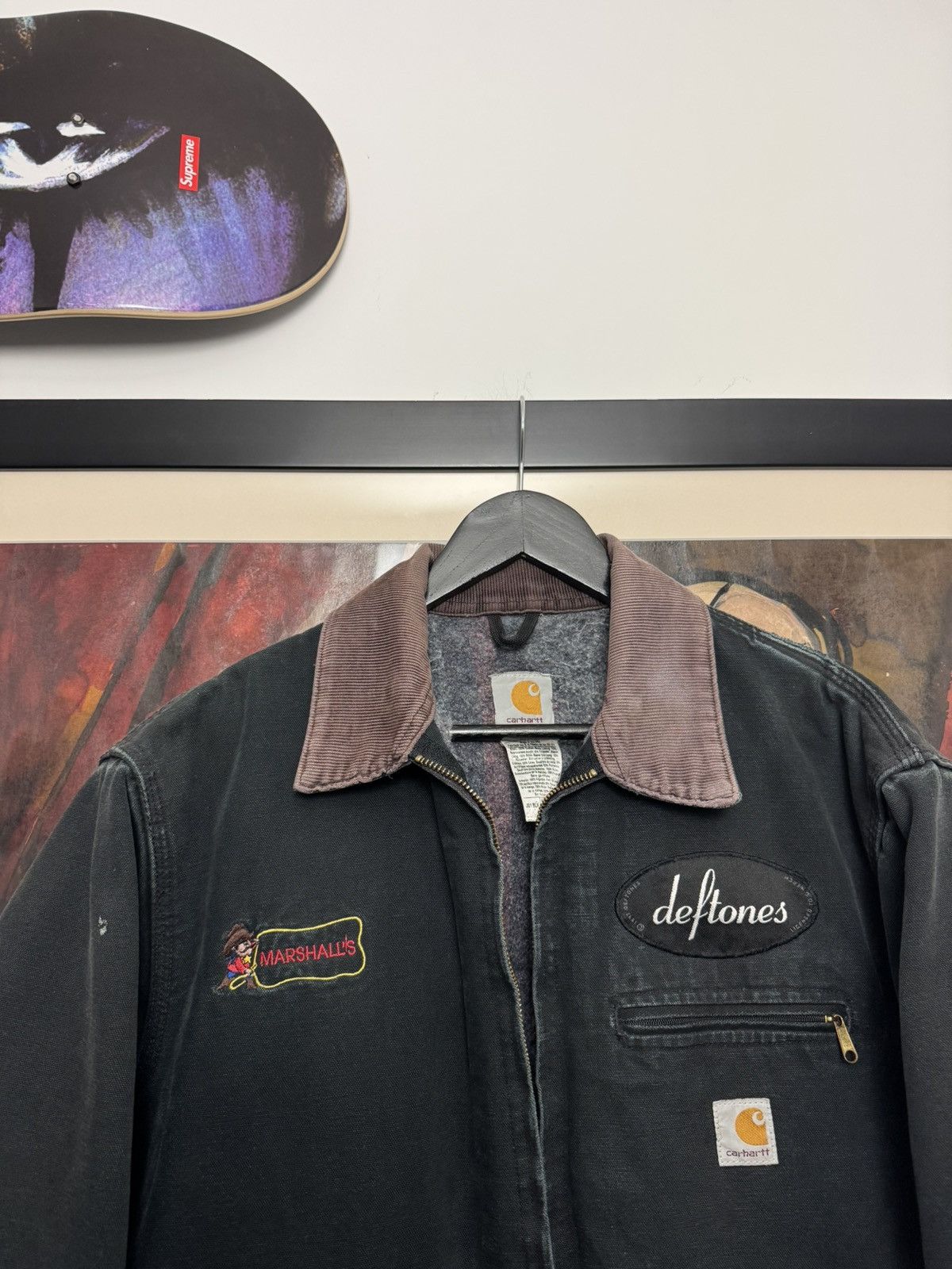 Carhartt RARE Vintage 90s Carhartt Detroit Jacket Black Deftones Fade Size US M / EU 48-50 / 2 - 4 Thumbnail