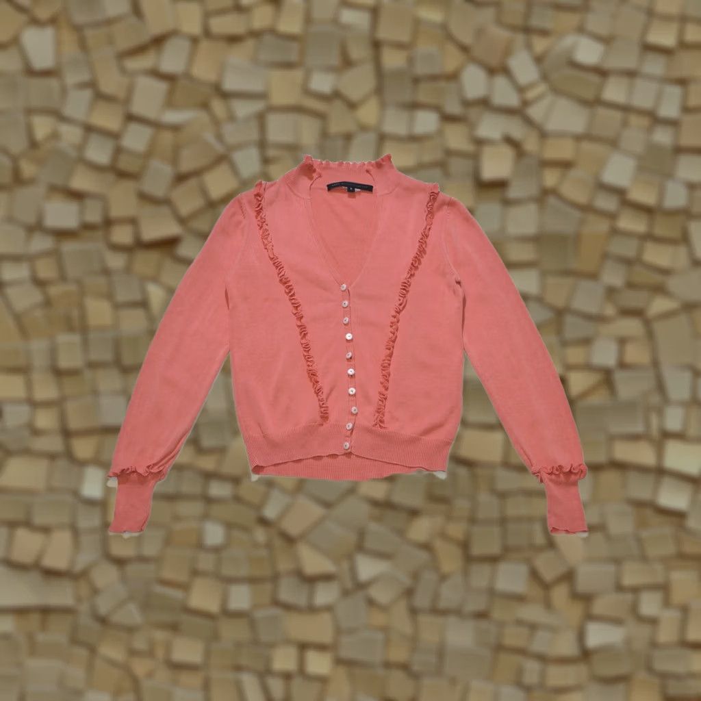 Marc by Marc Jacobs Wmns Marc by Marc Jacobs Designer Pink Button Ruffled Blouse Top Size S Size S / US 4 / IT 40 - 1 Thumbnail