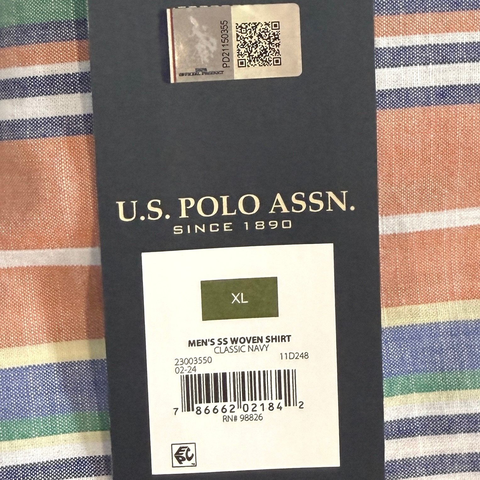 U.S. Polo Assn. US Polo Assn men's XL short- slv button-down multicolor pony Size US XL / EU 56 / 4 - 6 Thumbnail