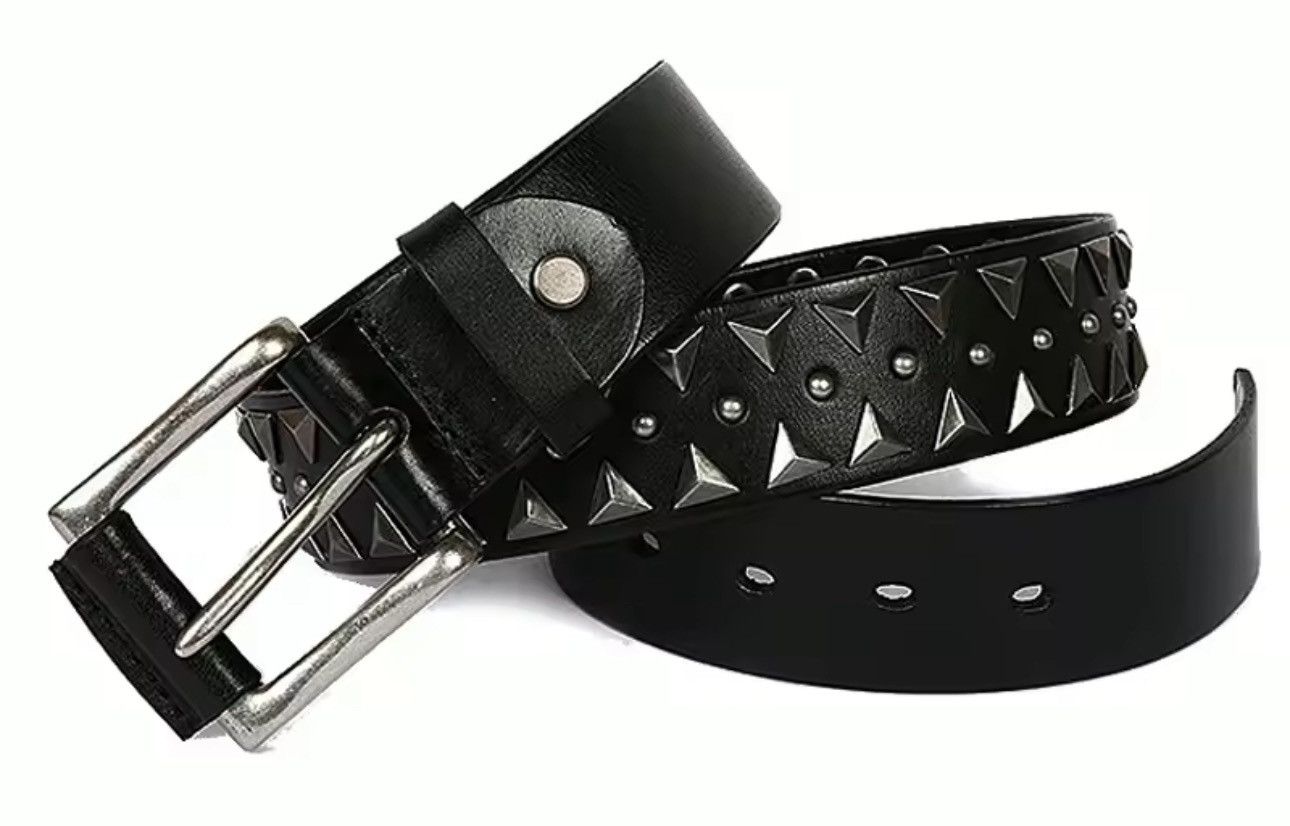 Leather × Other Heavy Metal Genuine Leather Rivert Punk Belt Size ONE SIZE - 5 Thumbnail