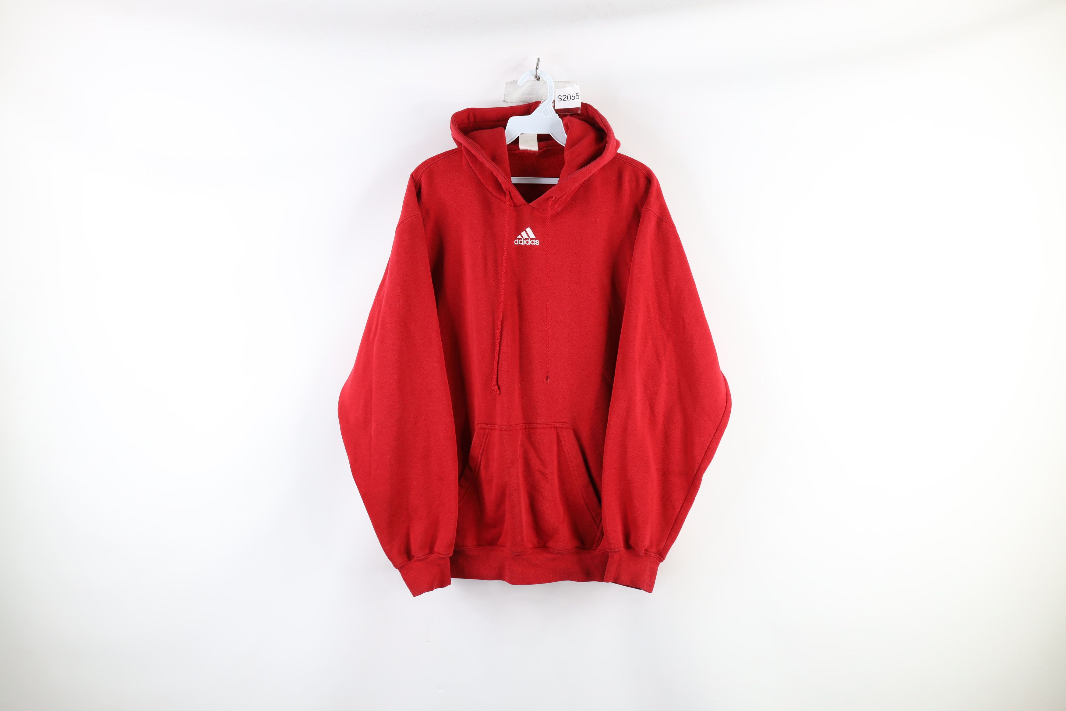 Adidas Vintage Vintage Adidas Spell Out Center Logo Hoodie Sweatshirt Red Grailed