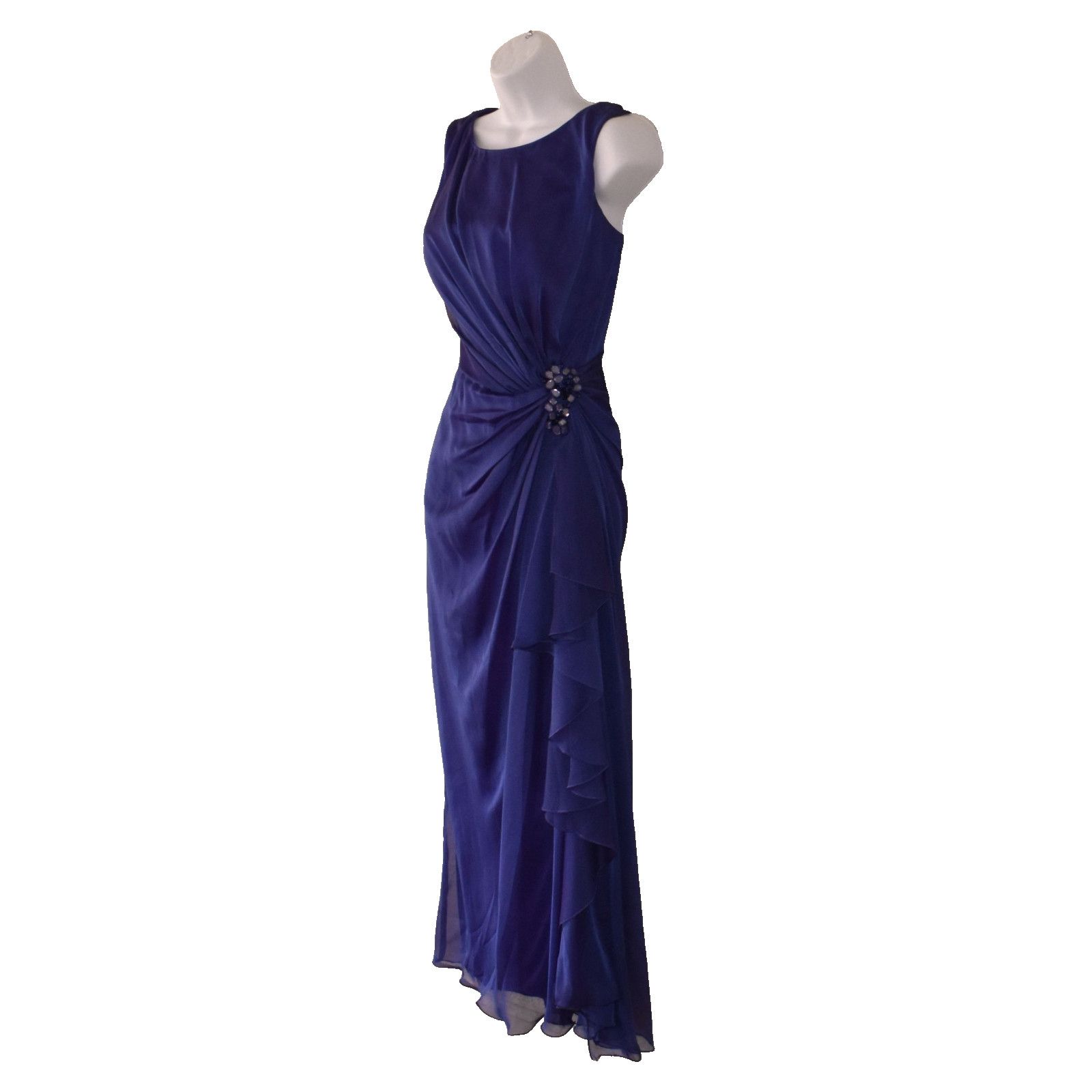 Tadashi Shoji TADASHI SHOJI Purple Beaded Detail Long Evening Dress Sz 4 Size S / US 4 / IT 40 - 3 Thumbnail