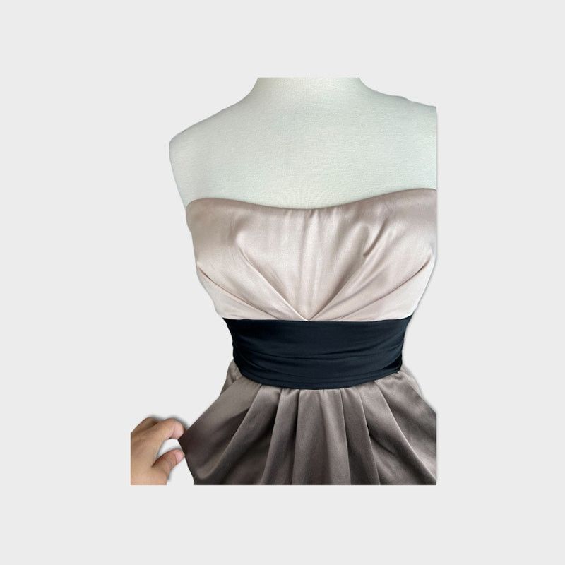 Dillard's Papaya | Strapless Satin Dress | Size Medium Copper Tones Size M / US 6-8 / IT 42-44 - 5 Thumbnail