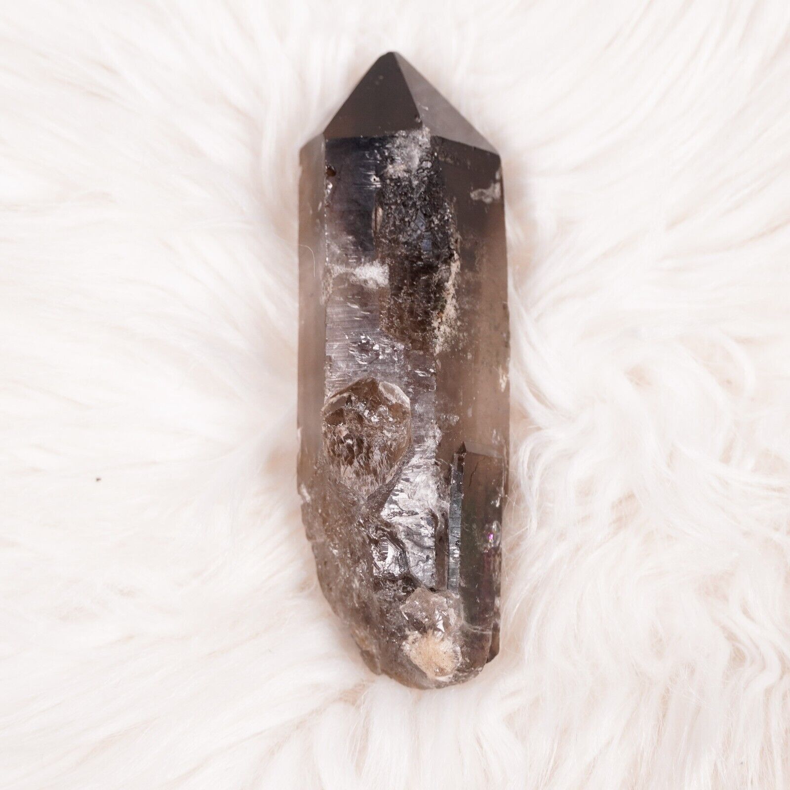 Other Large Smokey Quartz Crystal Point 4" Healing Gemstone Wand Size ONE SIZE - 5 Thumbnail
