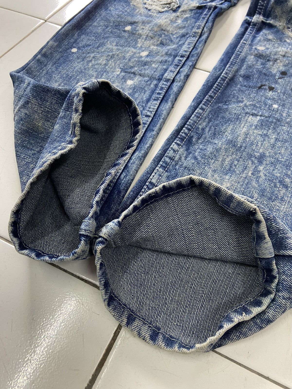 If Six Was Nine ROAD NARROWS DISTRESSED PAINTED STYLE DENIM JEANS Size US 28 / EU 44 - 3 Thumbnail