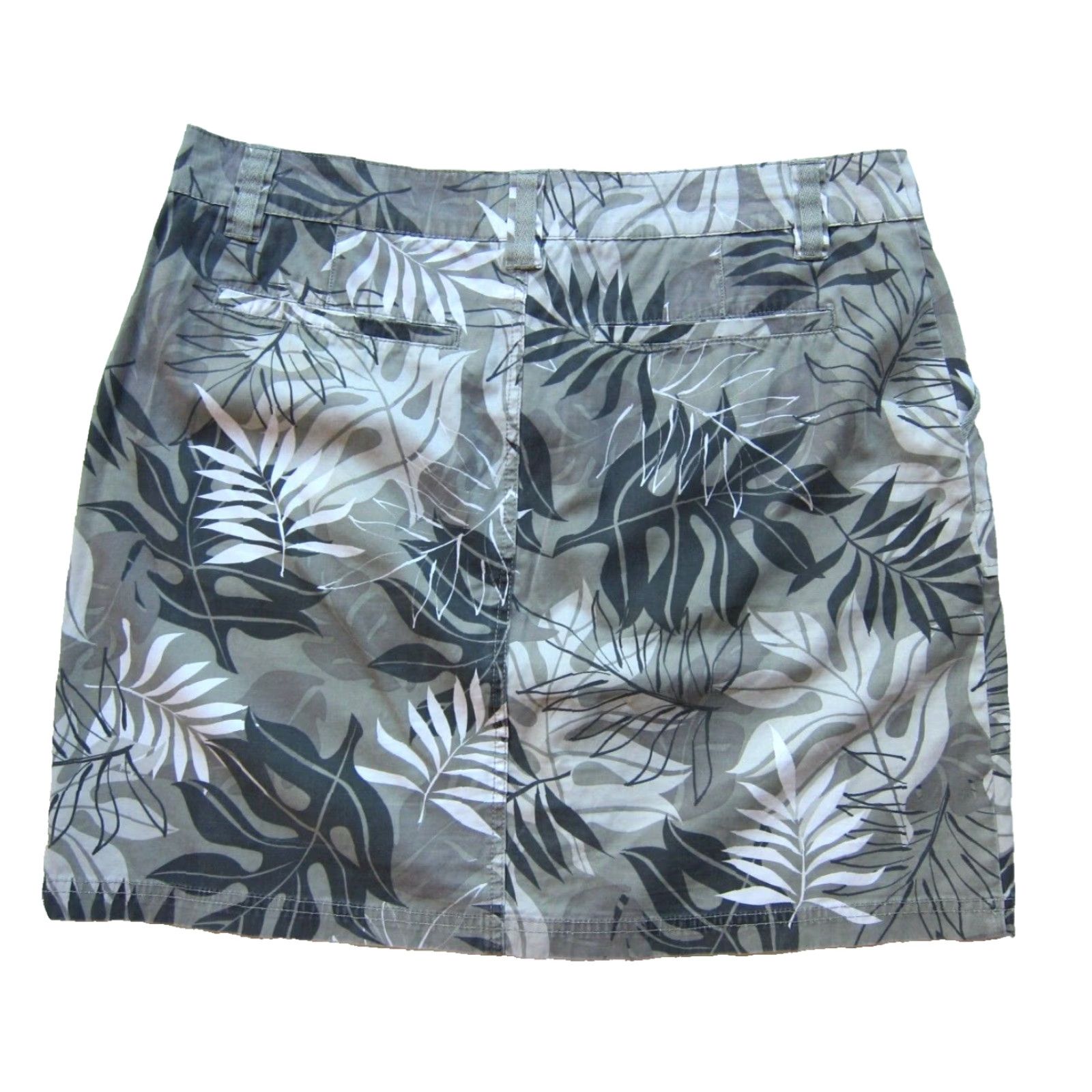 Vintage Crazy Shirt Skirt Women 12 Grey Camouflage Pocket Floral Hawaiian Leaf Tropical Size XL / US 12-14 / IT 48-50 - 2 Thumbnail