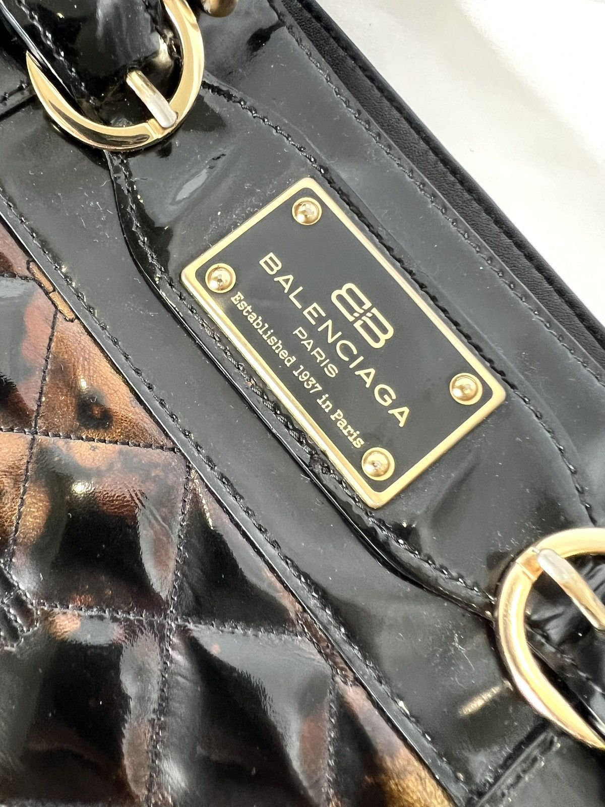 Balenciaga Balenciaga Quilted Patent Leather Tote – Black Size ONE SIZE - 4 Thumbnail