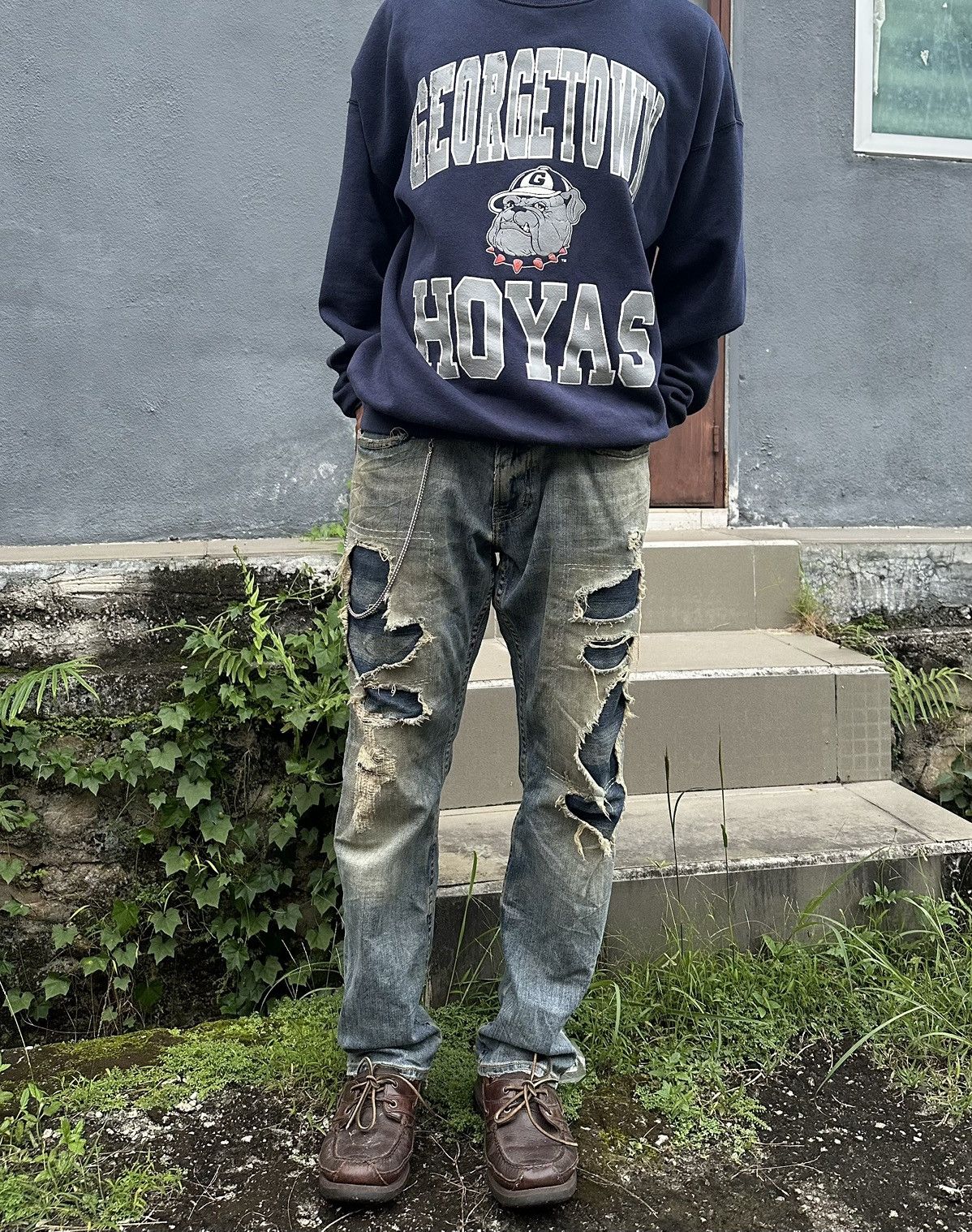 Vintage 👹Vintage THRASHED American Eagle Collections Straight Cut Size US 36 / EU 52 - 1 Thumbnail