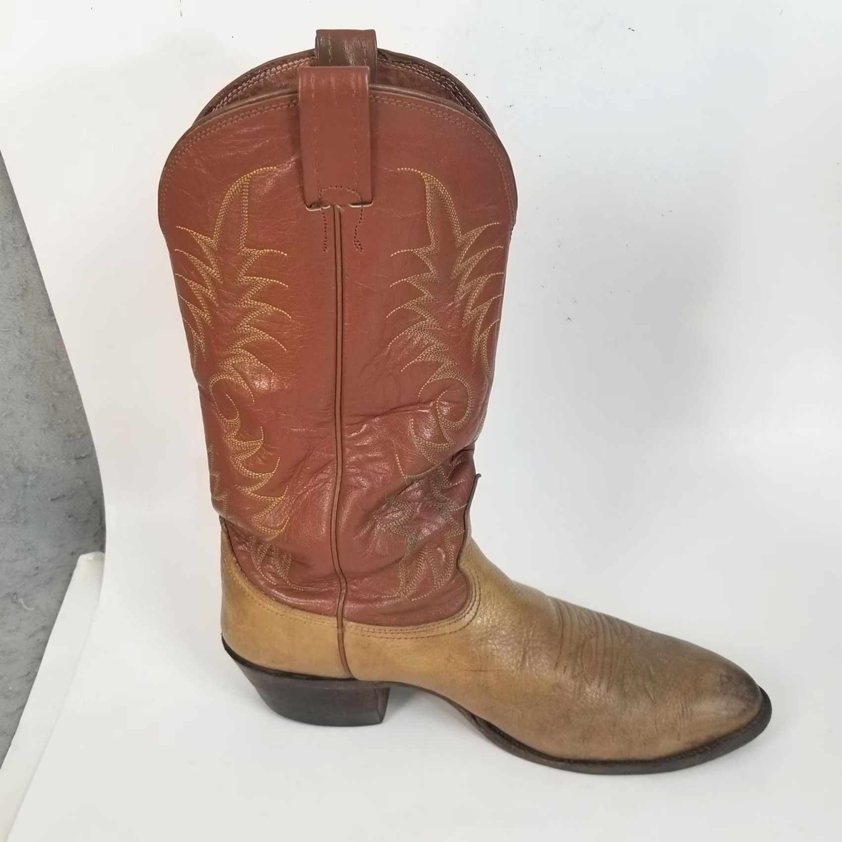 Vintage Nocona Cowboy Boots 11.5D USA Made Brown Western Leather Vintage Nocona Brown Leather Cowboy Western | Mercari main image 4