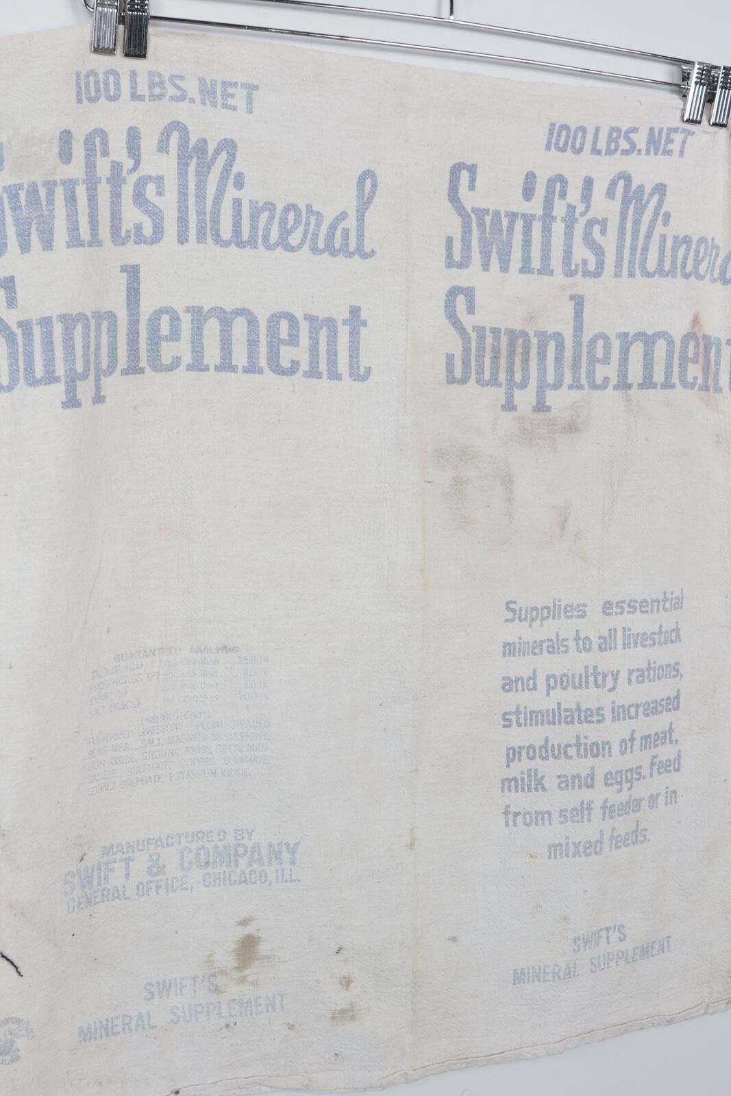 Other 50's Swift Mineral Suppliment Canvas Cloth Size ONE SIZE - 3 Thumbnail