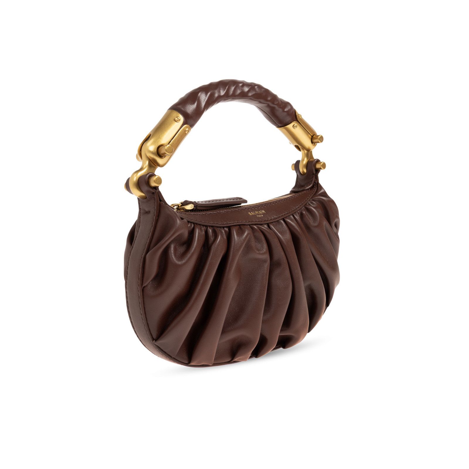 Balmain BALMAIN Ebene Mini Brown Top Handle Bag New & Authentic Size ONE SIZE - 3 Thumbnail