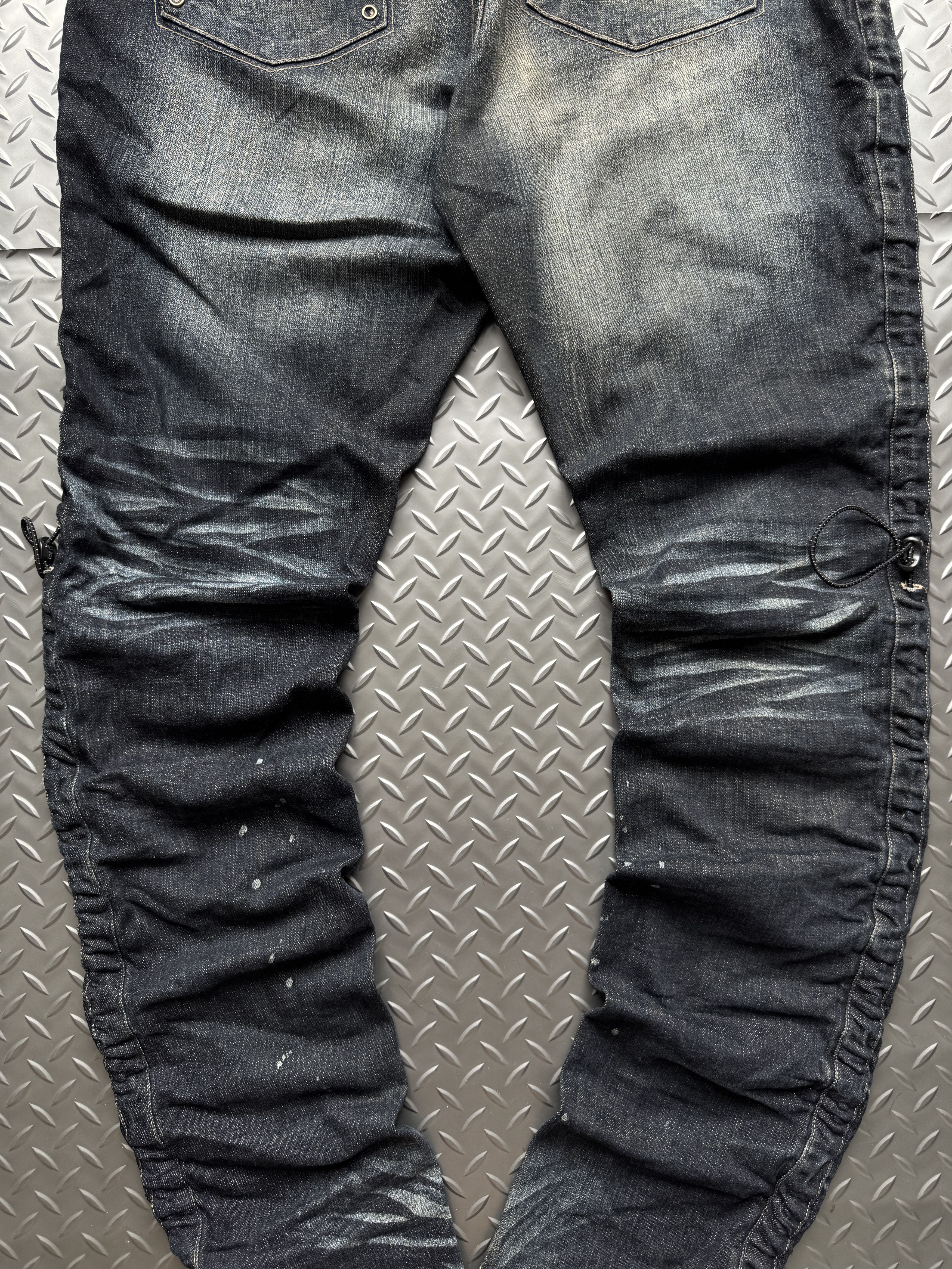 PPFM PPFM Destruct Product Ruched Biker Denim Jeans Size US 33 - 9 Thumbnail