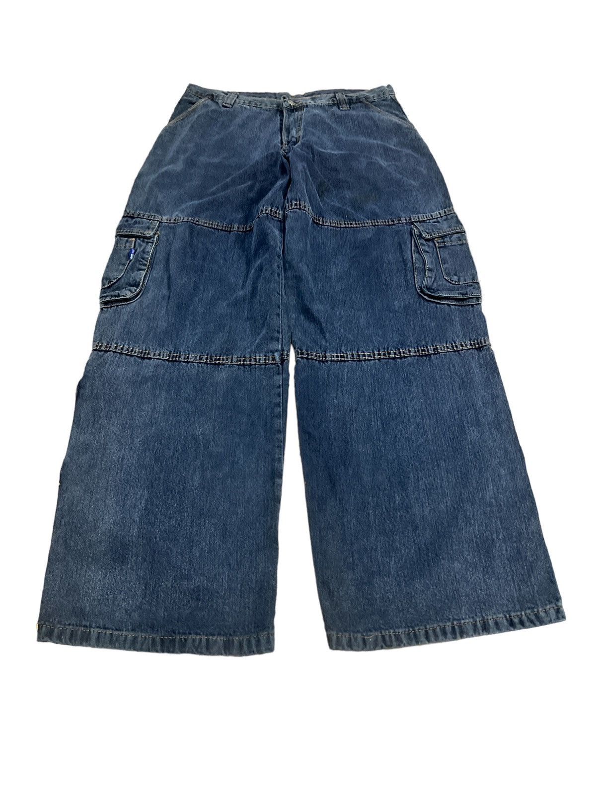If Six Was Nine × Japanese Brand BAGGY💥JOHN SILVER CARGO PANT DISTRESSED DENIM PANT Size US 33 - 4 Thumbnail