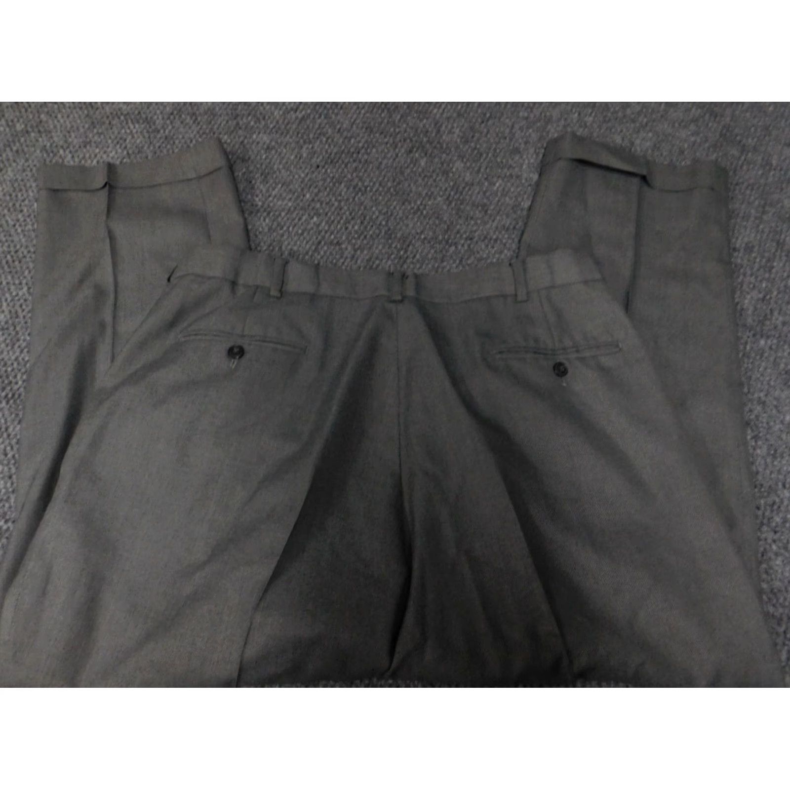 Vintage Saddlebred Pants 34x29 Men Gray Straight Office Business Casual Cuffed Size US 34 / EU 50 - 6 Thumbnail