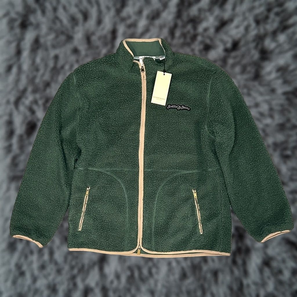 Scotch & Soda Scotch & Soda Jacket Pine Green Sherpa Full Zip Medium Men Quilted Size M Size US M / EU 48-50 / 2 - 1 Thumbnail