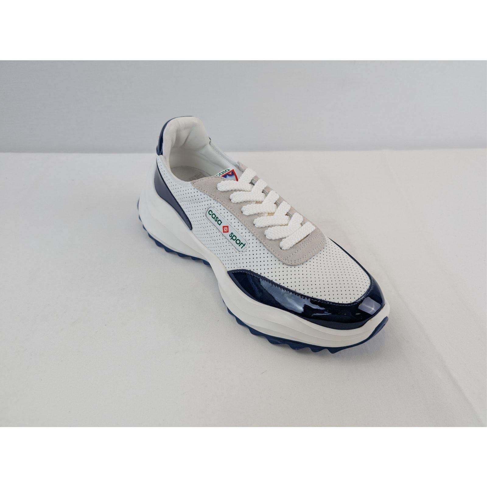 Casablanca o1rshd1 Leather Mens Atlantis Sneaker in White / Navy Size US 9.5 / EU 42-43 - 3 Thumbnail