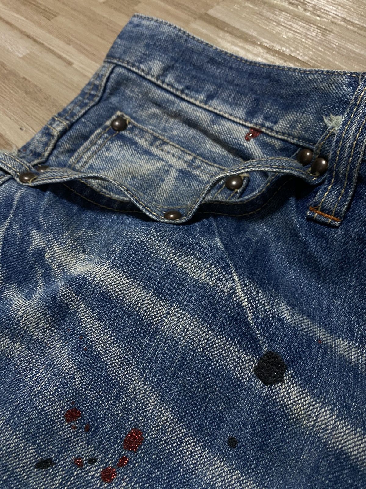 Japanese Brand 💥JEANS SPLATTER PAINT SPLASHES💥 Size US 32 / EU 48 - 19 Thumbnail