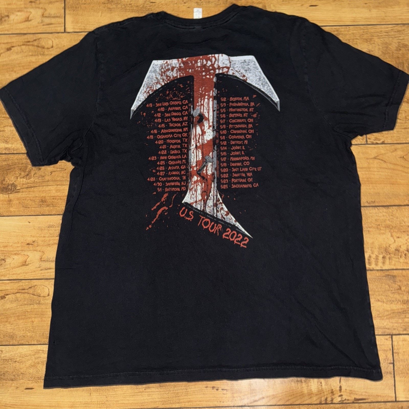 Band Tees × Vintage Testament Band T-Shirt Black 2XL 25x29 Size US XXL / EU 58 / 5 - 4 Thumbnail
