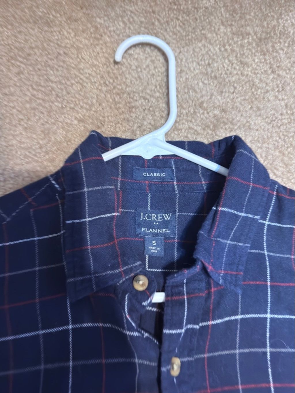 J.Crew Mens JCrew Navy Blue Flannel Sz-S Size US S / EU 44-46 / 1 - 2 Thumbnail