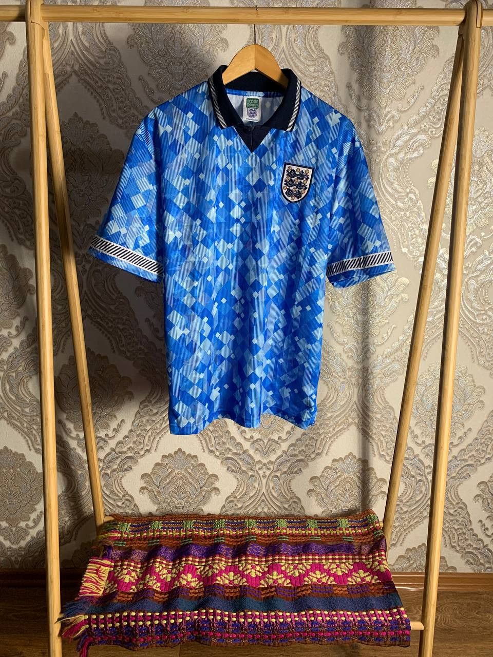 Vintage Very Rare Umbro England Retro Soccer Jersey Manchester Size US XL / EU 56 / 4 - 1 Thumbnail