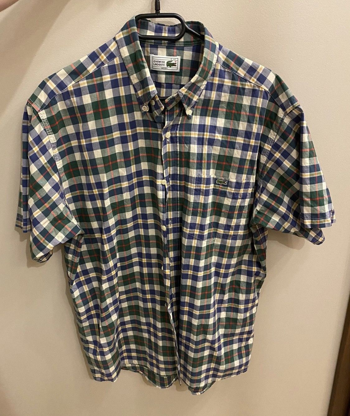 Vintage lacoste tartan shirt button up