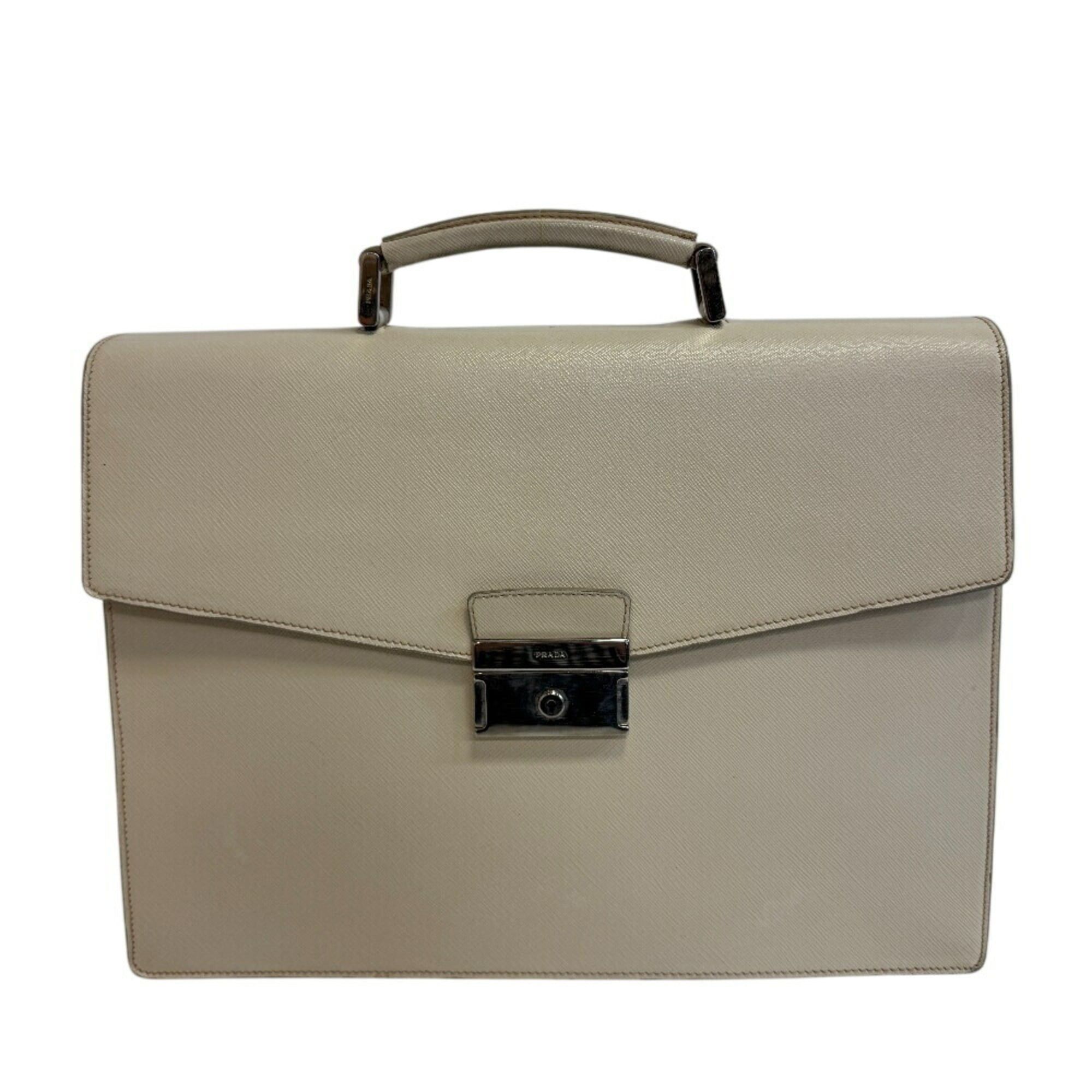 Prada PRADA Saffiano bag for men and women in white Size ONE SIZE - 1 Thumbnail
