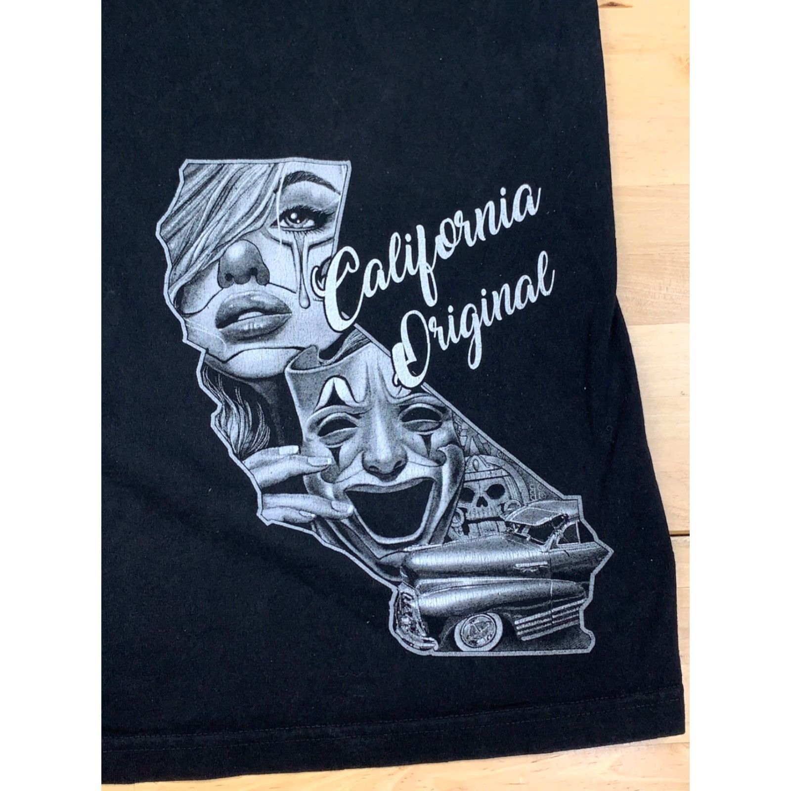 Vintage VINTAGE California Originals Graphic T Shirt Mens M Black Aztec Lowrider Chicano #9065 Size US M / EU 48-50 / 2 - 8 Thumbnail