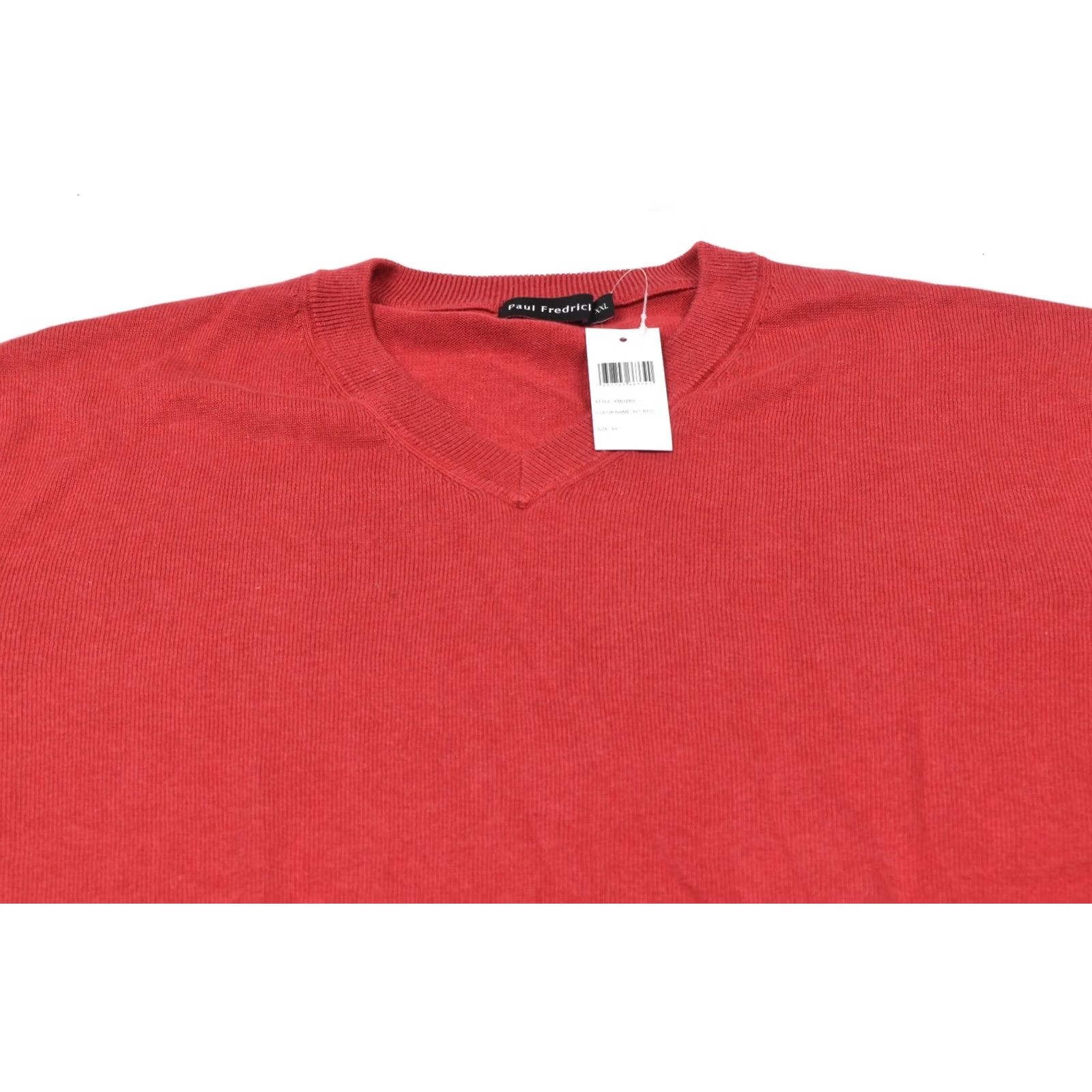 Vintage Paul Fredrick Supima Cotton V-Neck Sweater Mens 2XL Red Long Sleeve Pullover Size US XXL / EU 58 / 5 - 3 Thumbnail