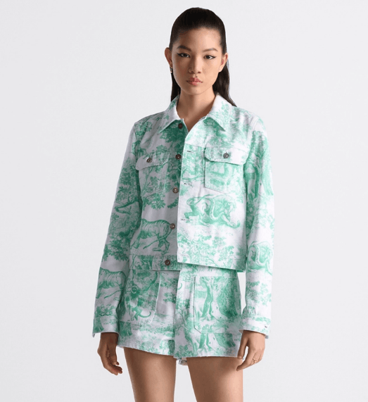 Dior o1w1db11225 422V11 Jacket in White/Aquamarina Size XS / US 0-2 / IT 36-38 - 5 Thumbnail