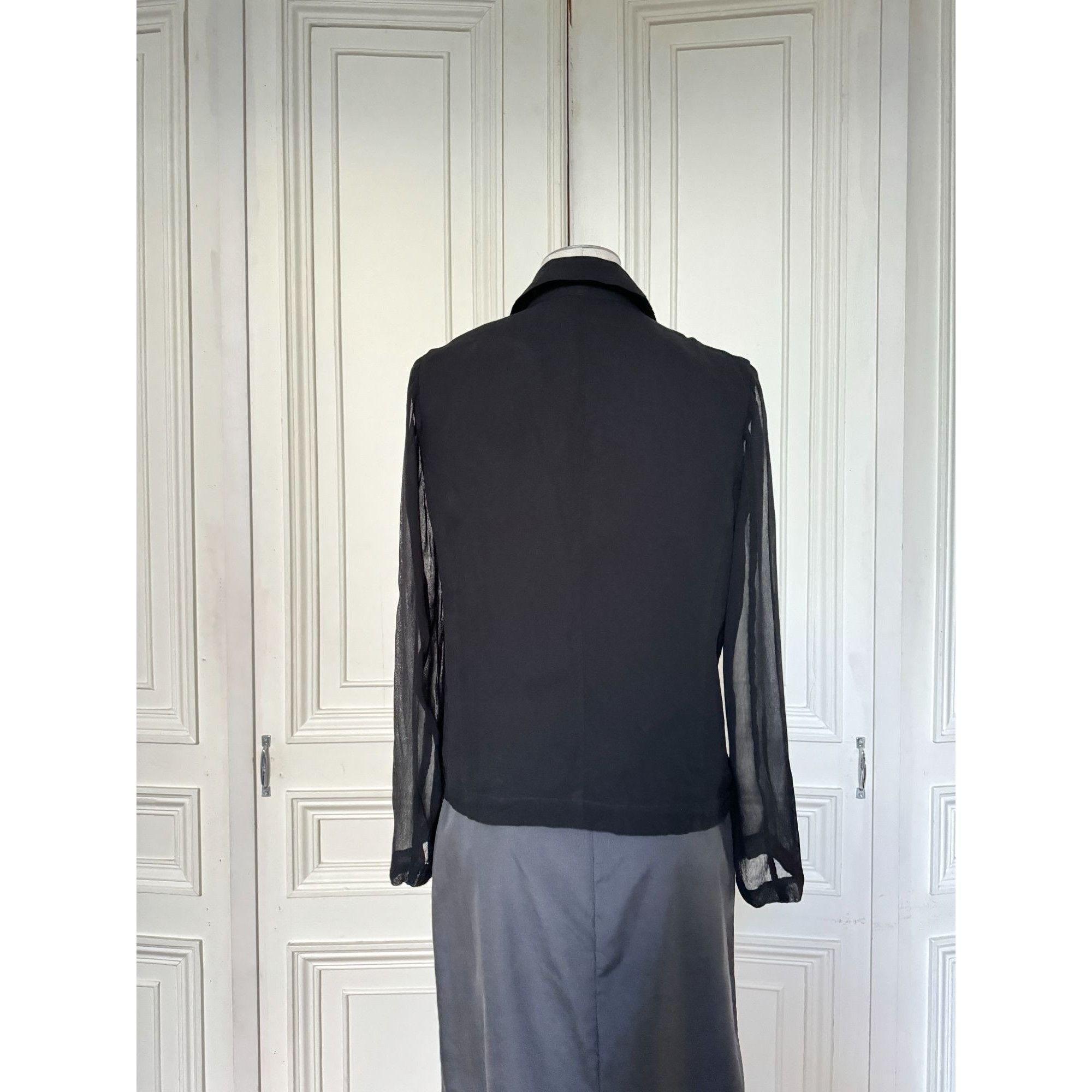 Comme des Garcons Black Sheer Viscose Blouse Size M / US 6-8 / IT 42-44 - 4 Thumbnail