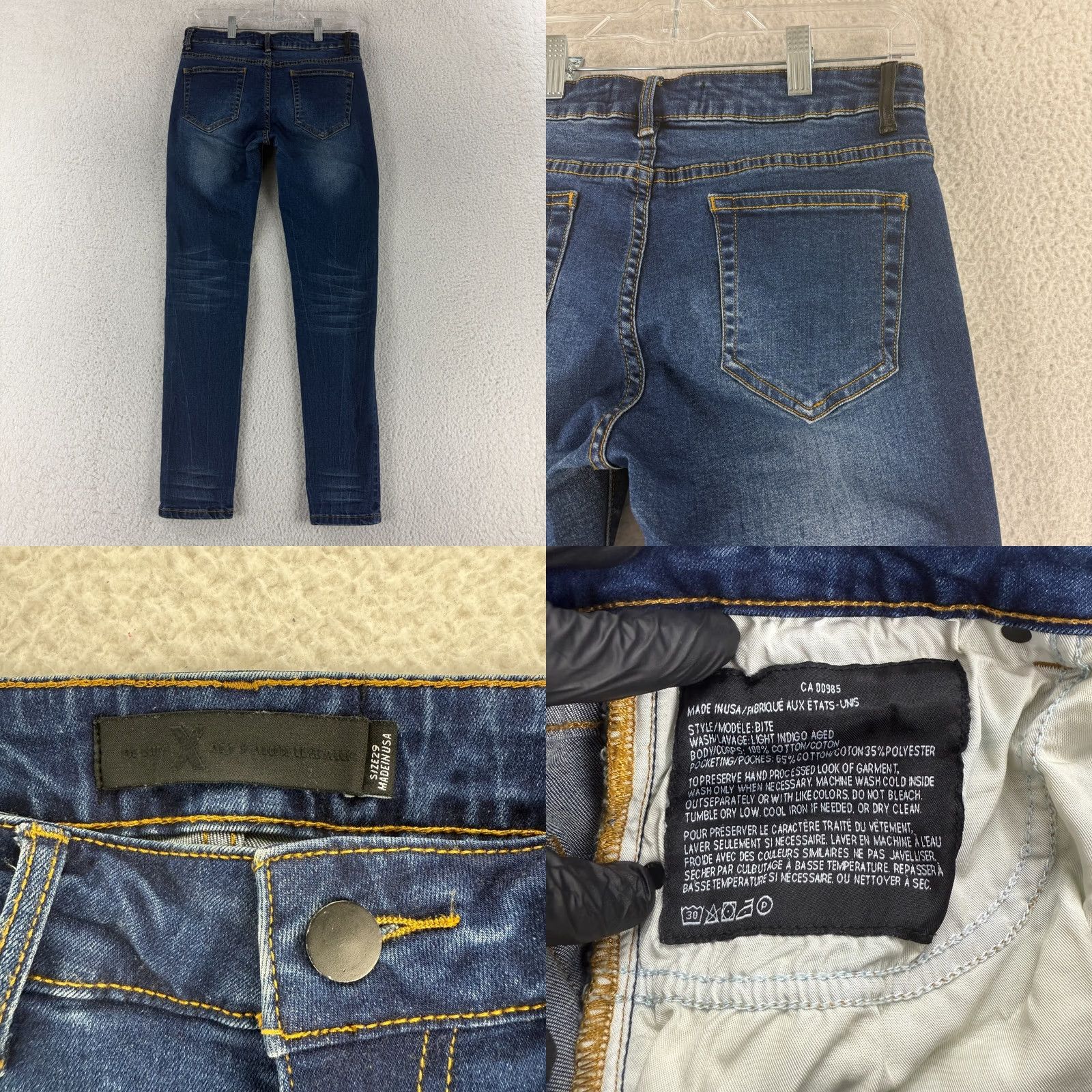 Alexander Wang Alexander Wang Bite Jeans Womens Size 29 Blue Denim Mid Rise Skinny Stretch Size 29" - 9 Thumbnail
